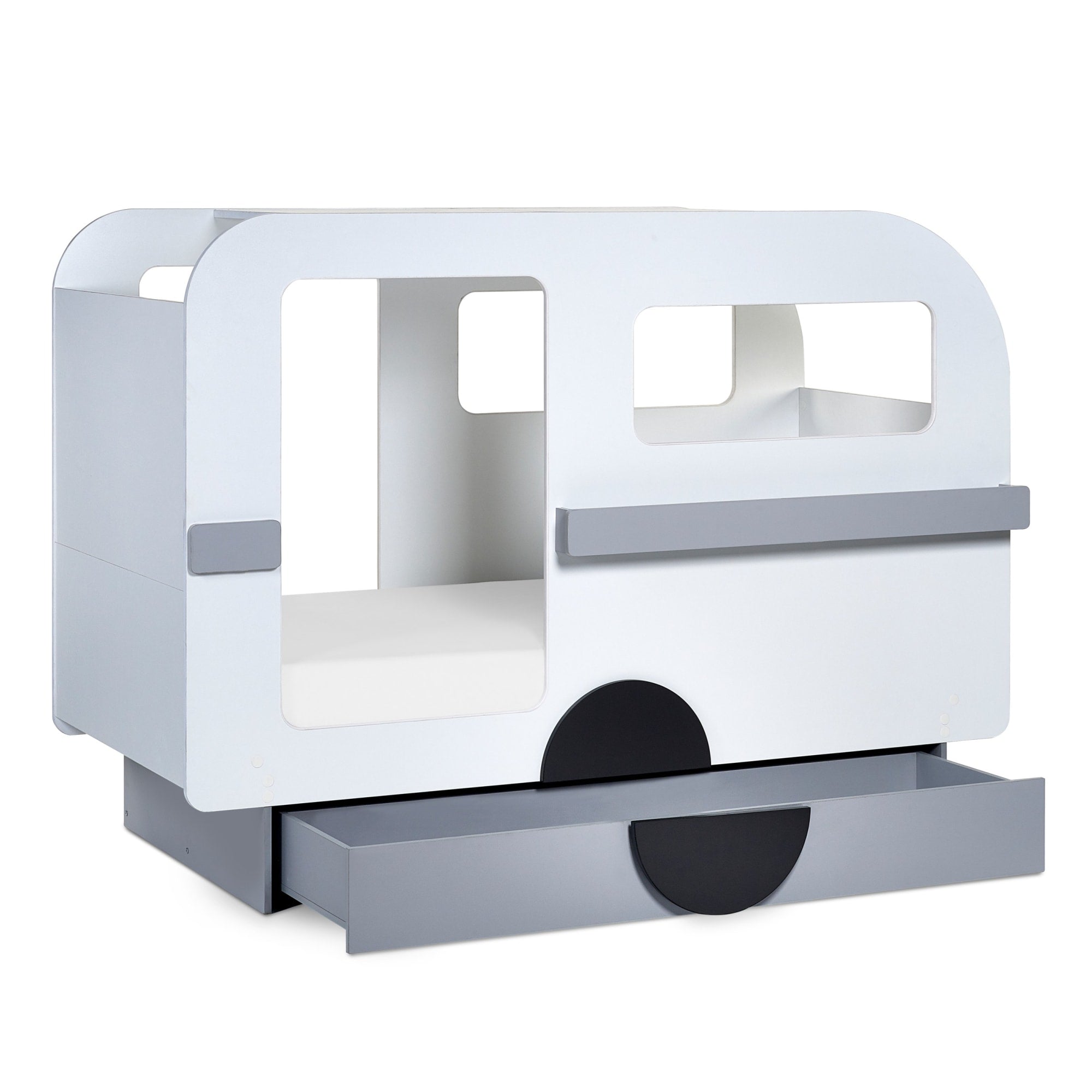 Tourer Caravan Bed - Vapor Grey And White