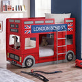 Bond Street London Bus Wooden Bunk Bed - Red