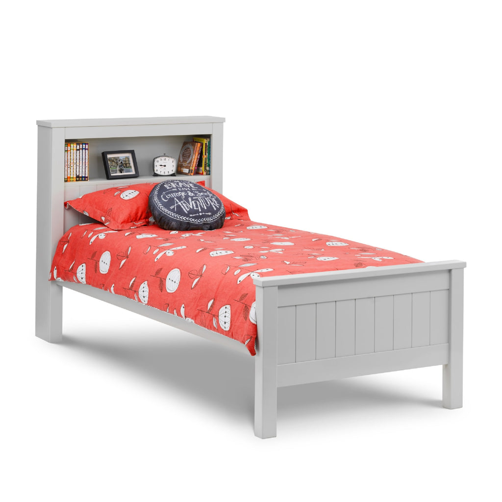Harvey 3ft Single Bookcase Bed Frame – Dove Grey