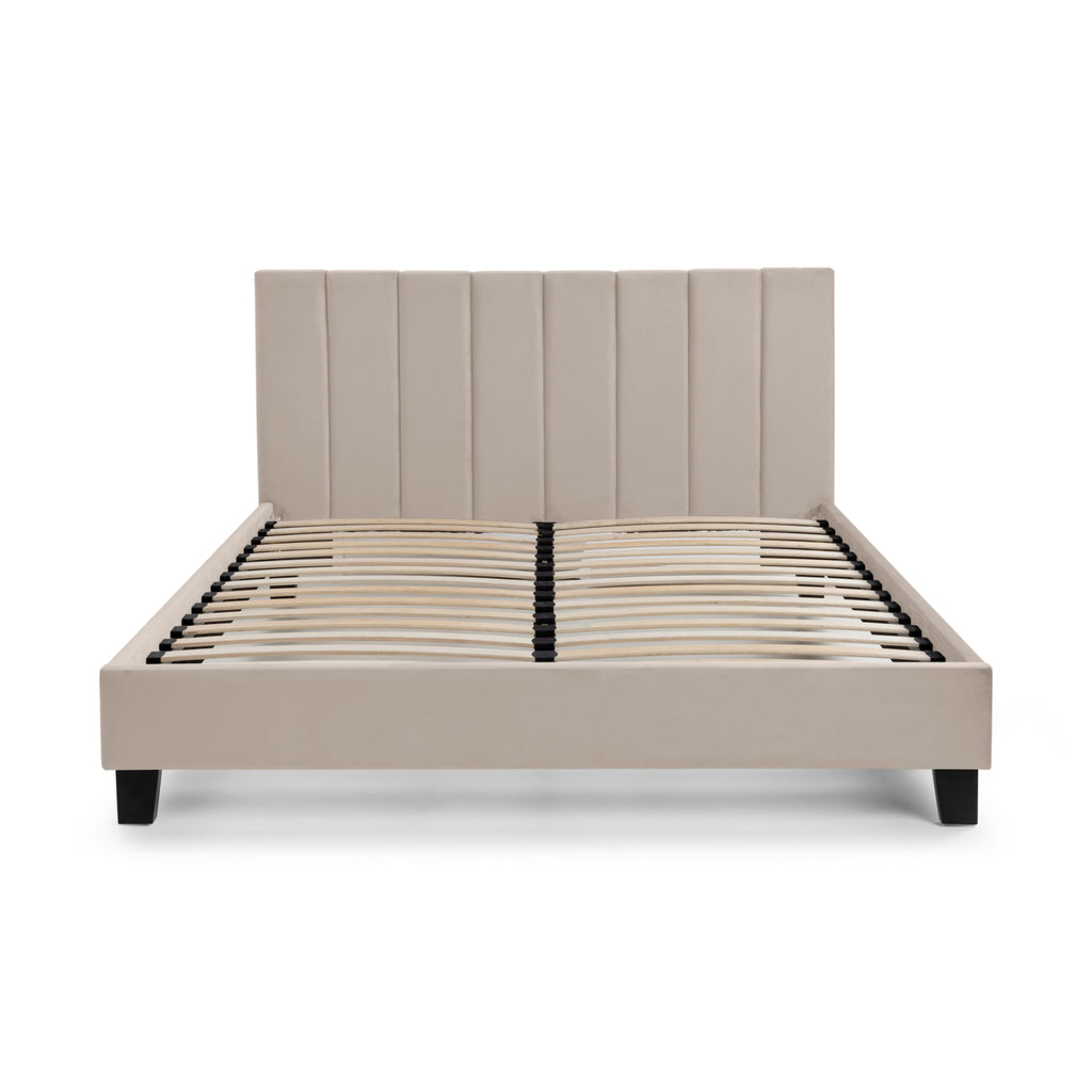 Chelsea 3ft Single Velvet Bed Frame – Soft Beige