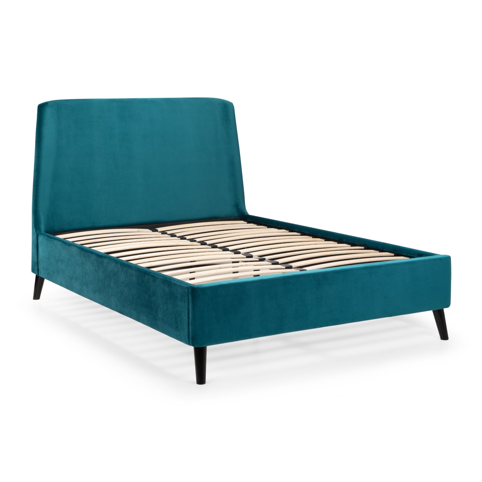 Frida Curved Velvet 135cm Double Bed - Teal