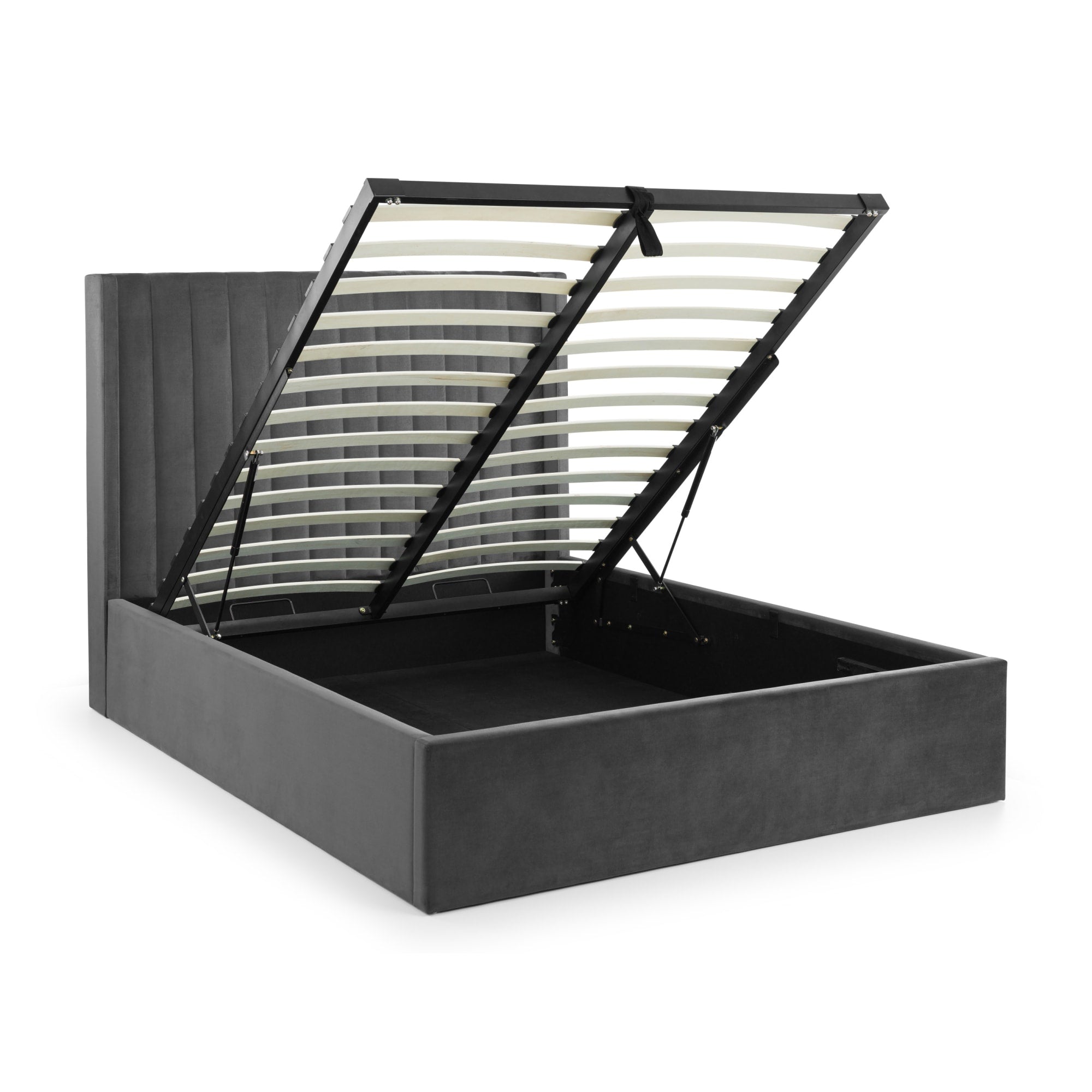 Langham Ottoman Storage 135cm Double Bed - Grey