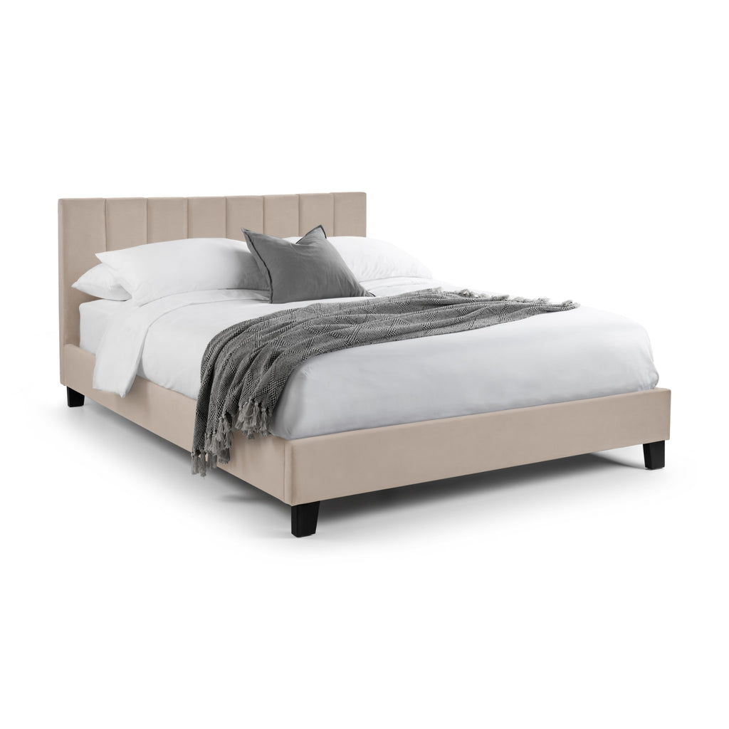 Chelsea 3ft Single Velvet Bed Frame – Soft Beige