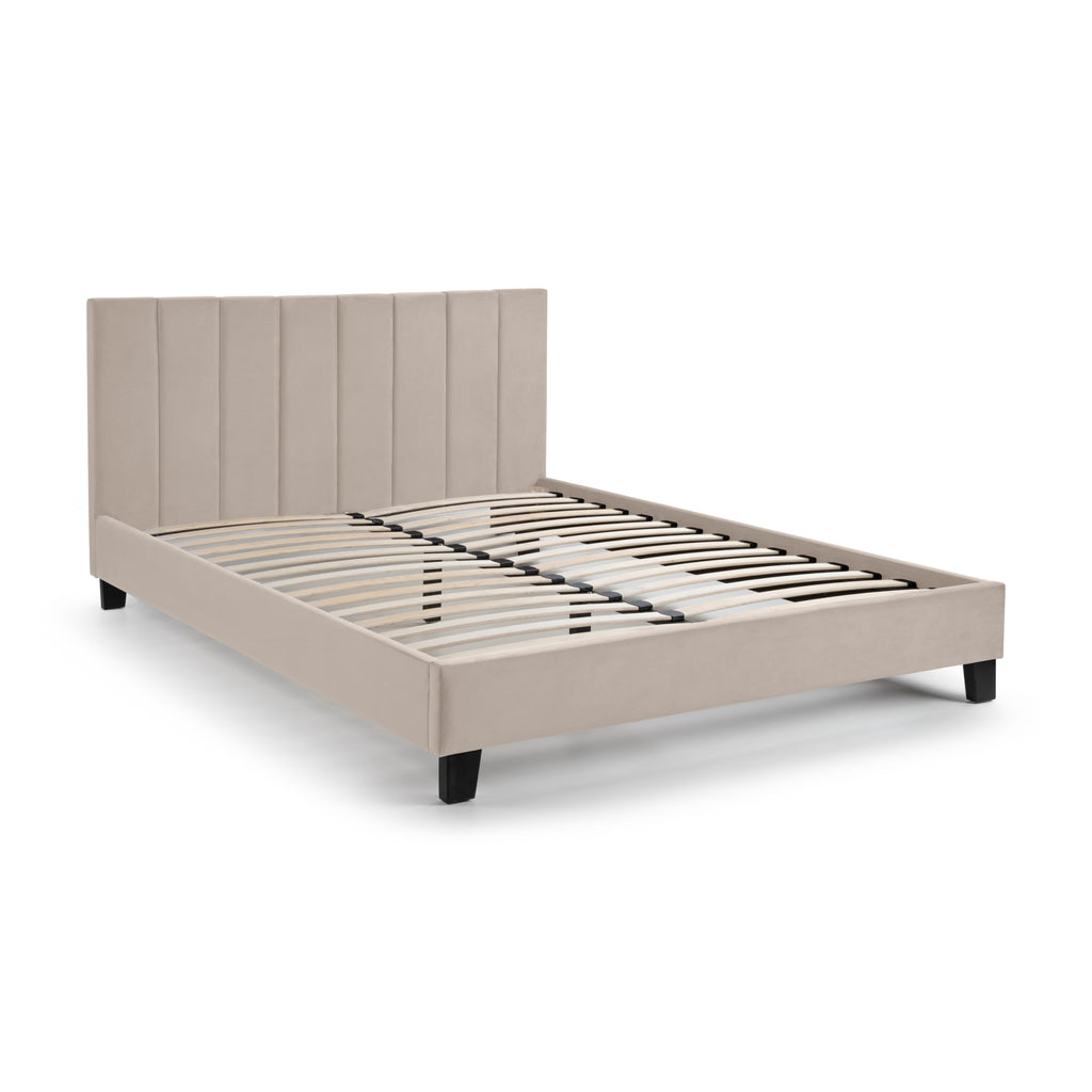 Chelsea 3ft Single Velvet Bed Frame – Soft Beige