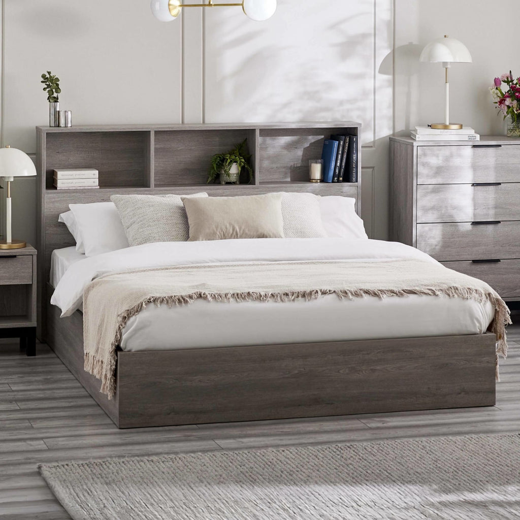 Bali Ottoman Storage 90cm Single Bed - Grey Oak