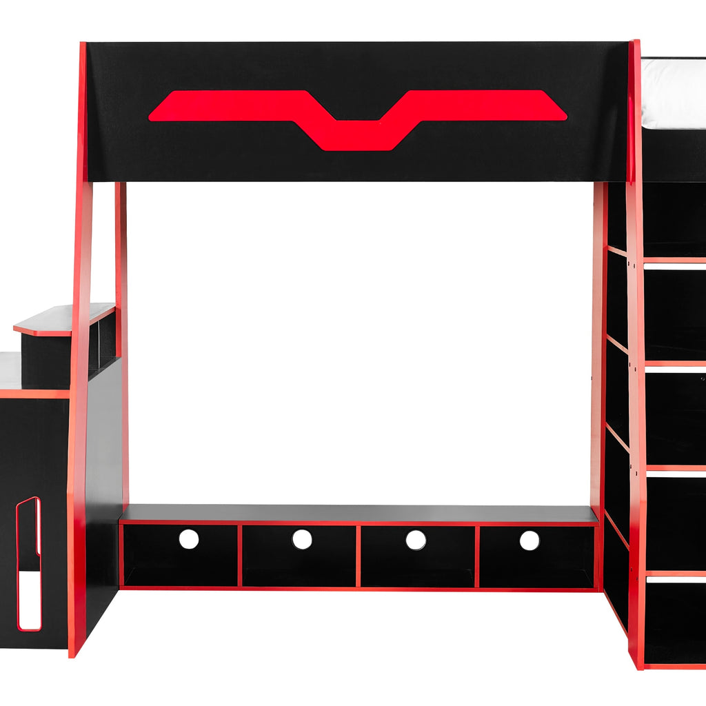Eagle Single 90cm Gaming Highsleeper - Black and Red