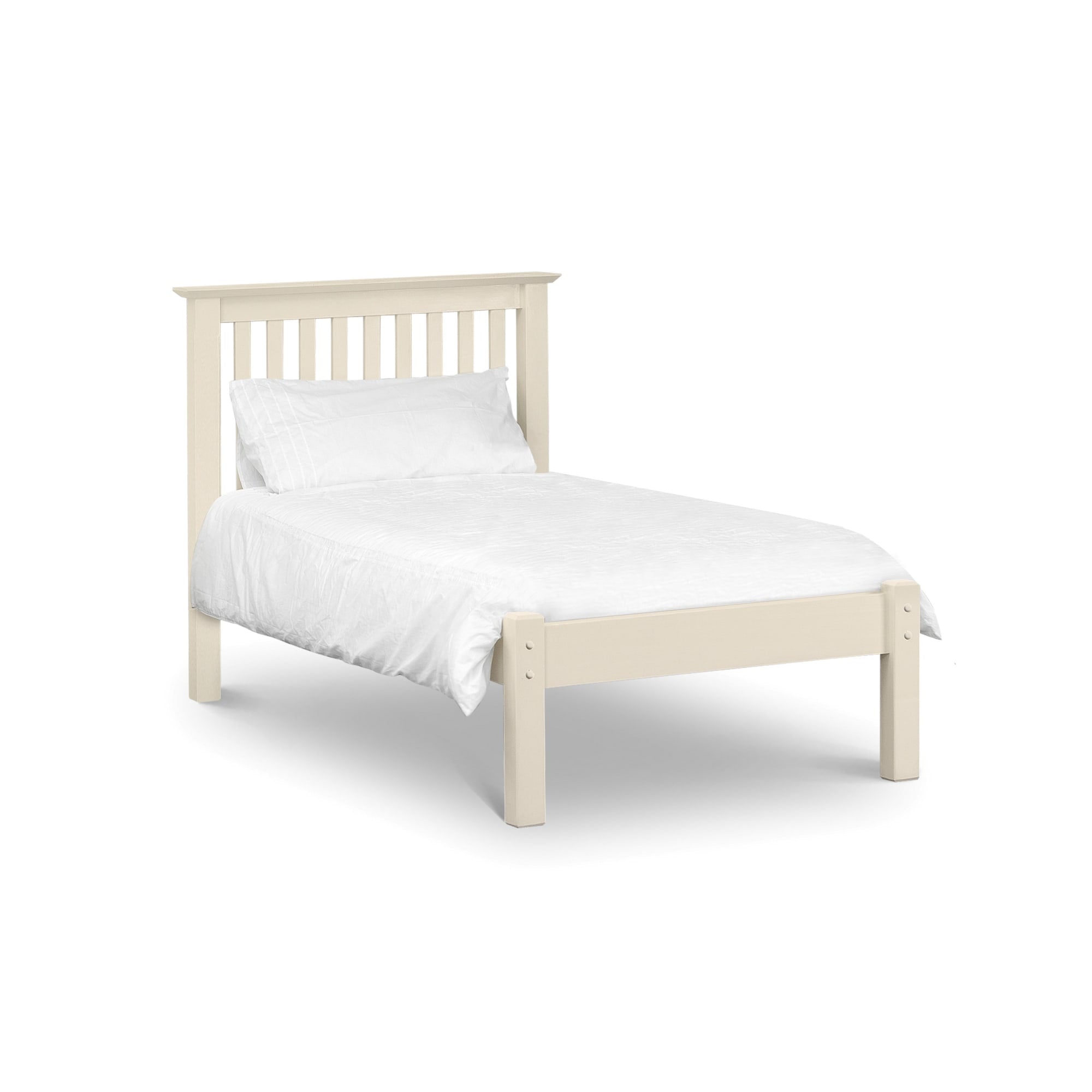 Barcelona White Low Footend 90cm Single Bed