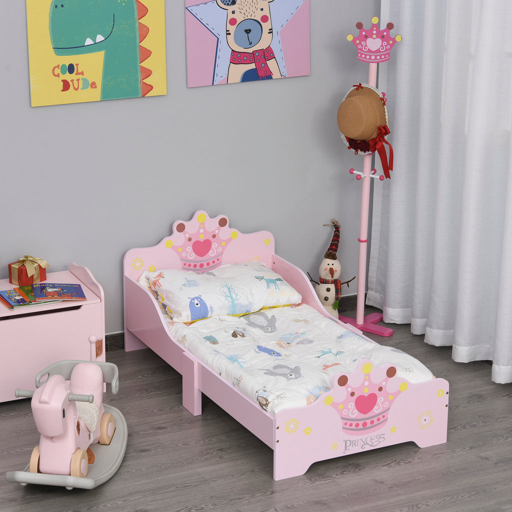 Low Kids Bed Frame with Princess Crown Headboard