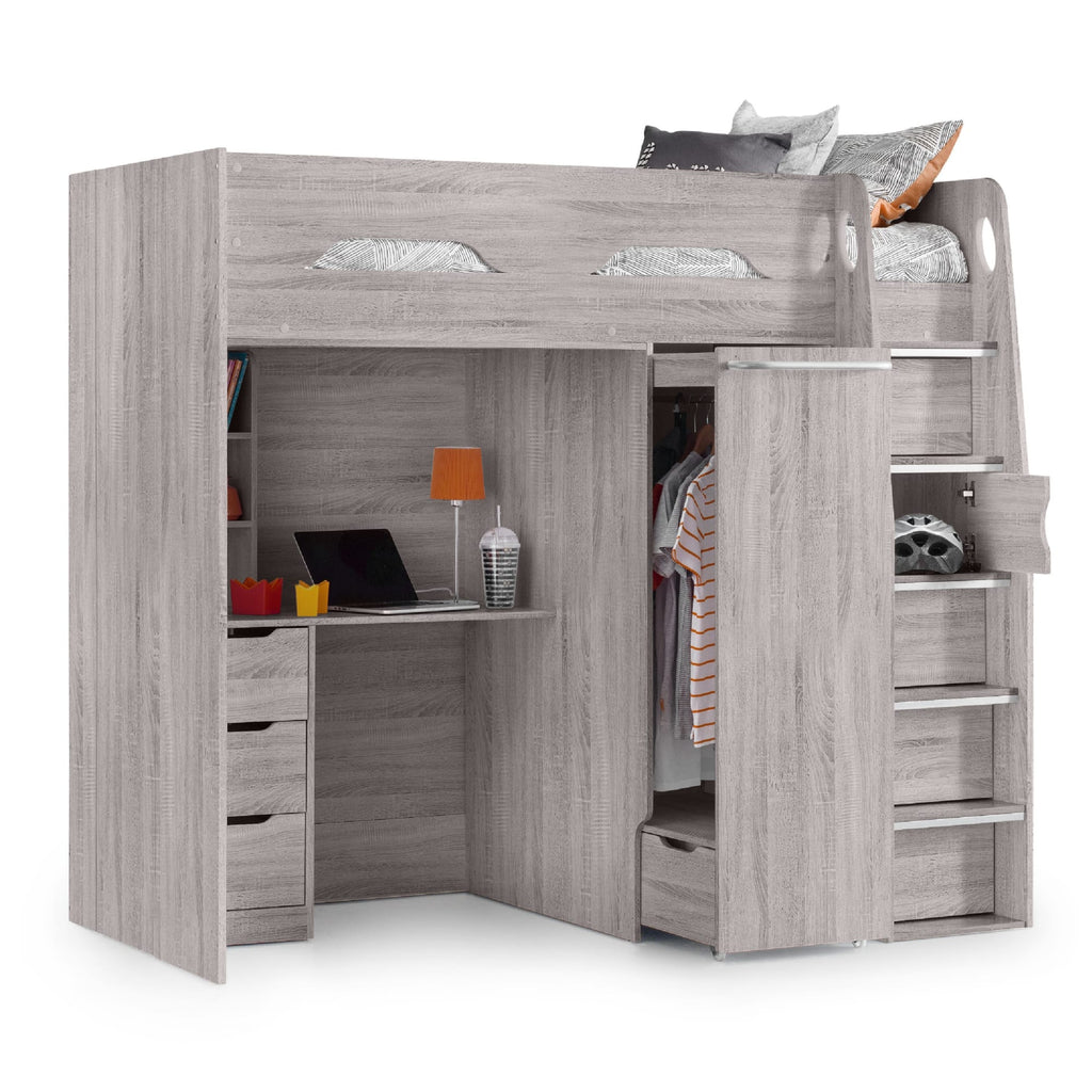 Pegasus High Sleeper - Grey Oak