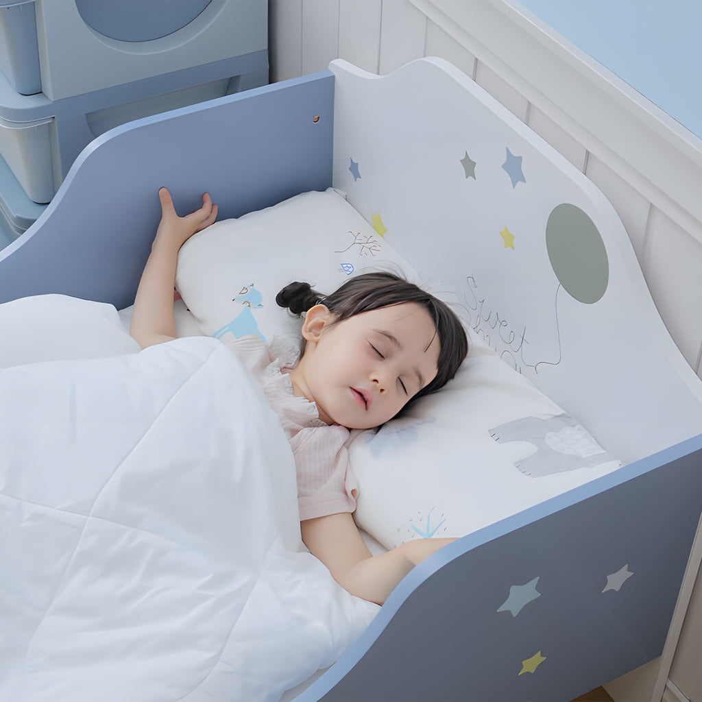 Low Kids Toddler Bed Frame with Sweet Hugs Headboard