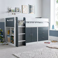 Grey & White Mid Sleeper Bed with Storage