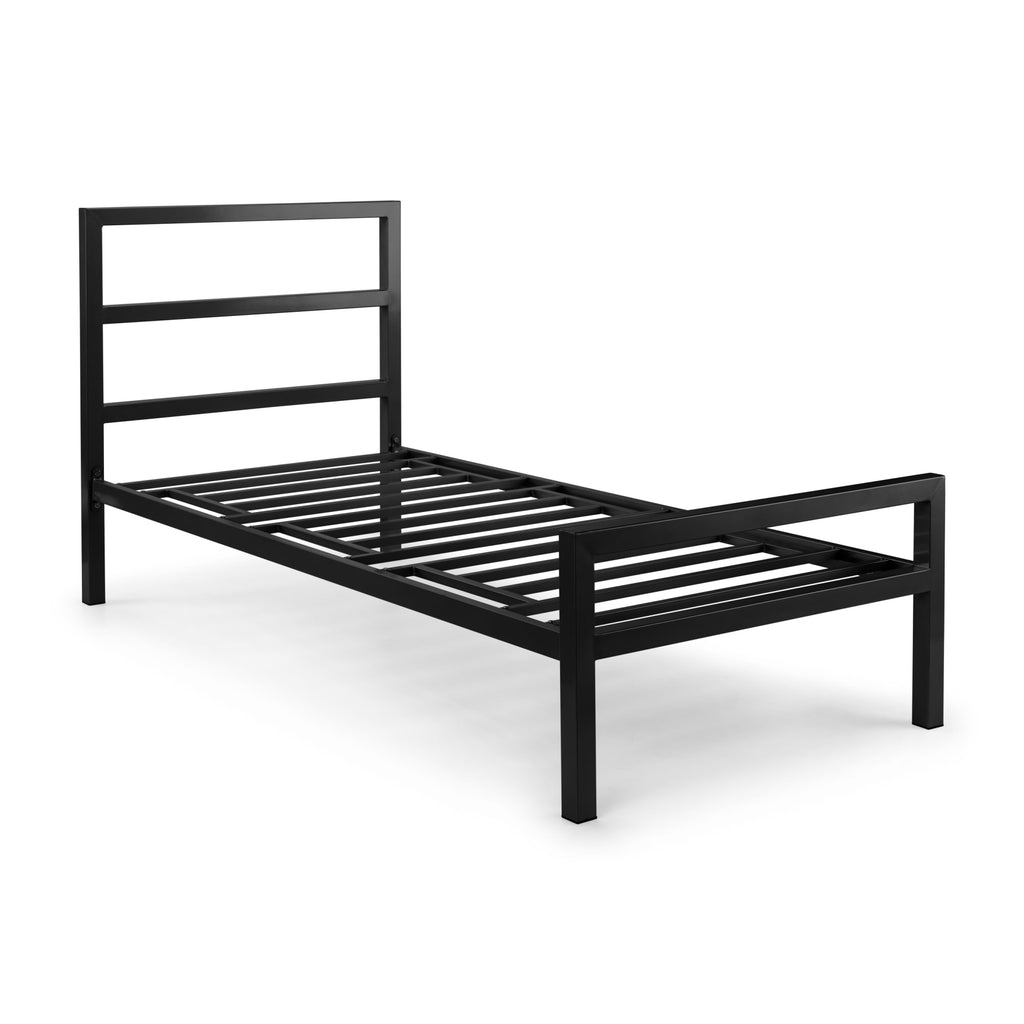Ellis 3ft Single Metal Bed - Satin Black