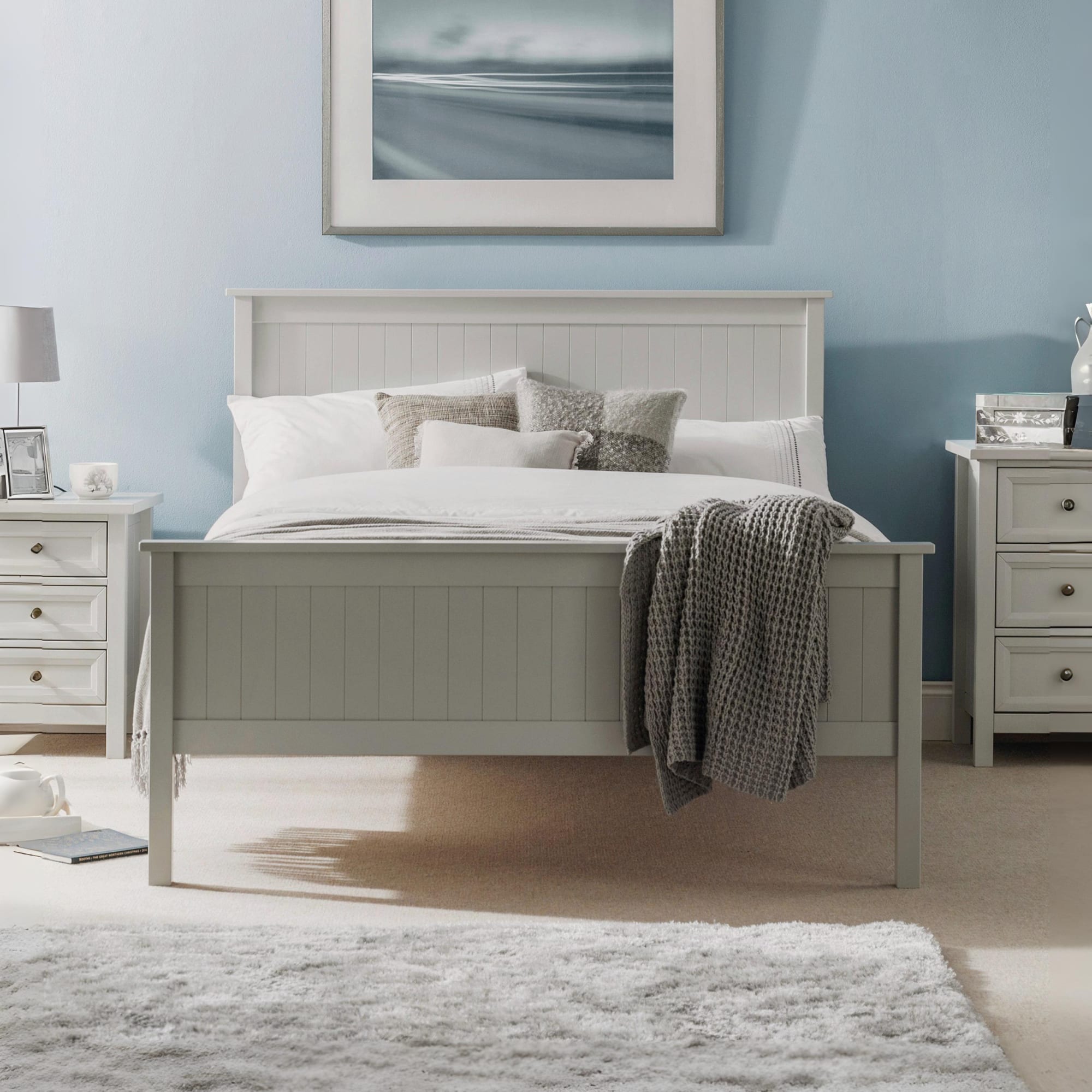 Maine 90cm Single Bed - Dove Grey