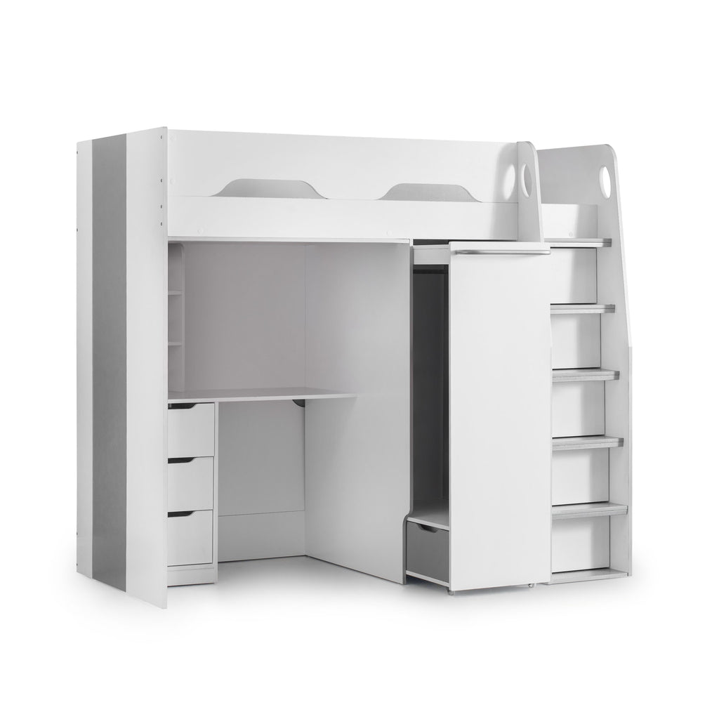 Pegasus High Sleeper - White and Silver