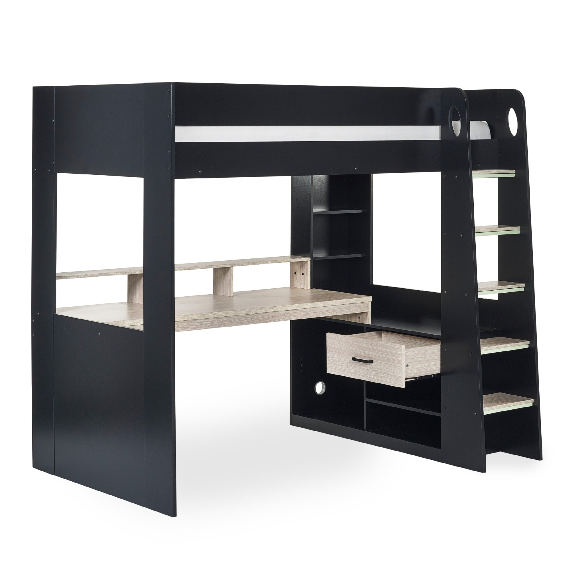Blaze Gaming Highsleeper - Black And Pale Wood