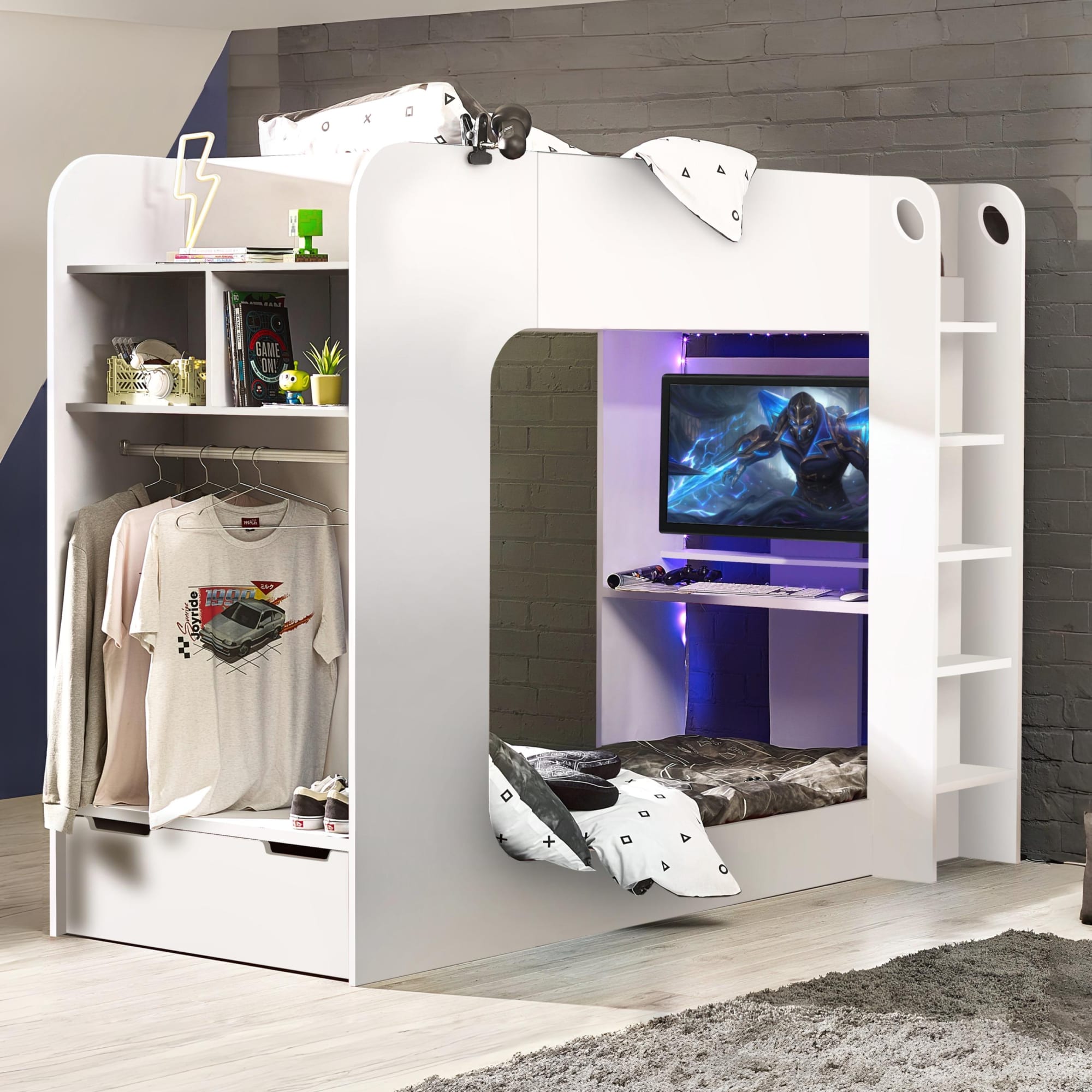 Impact Gaming Bunk All White
