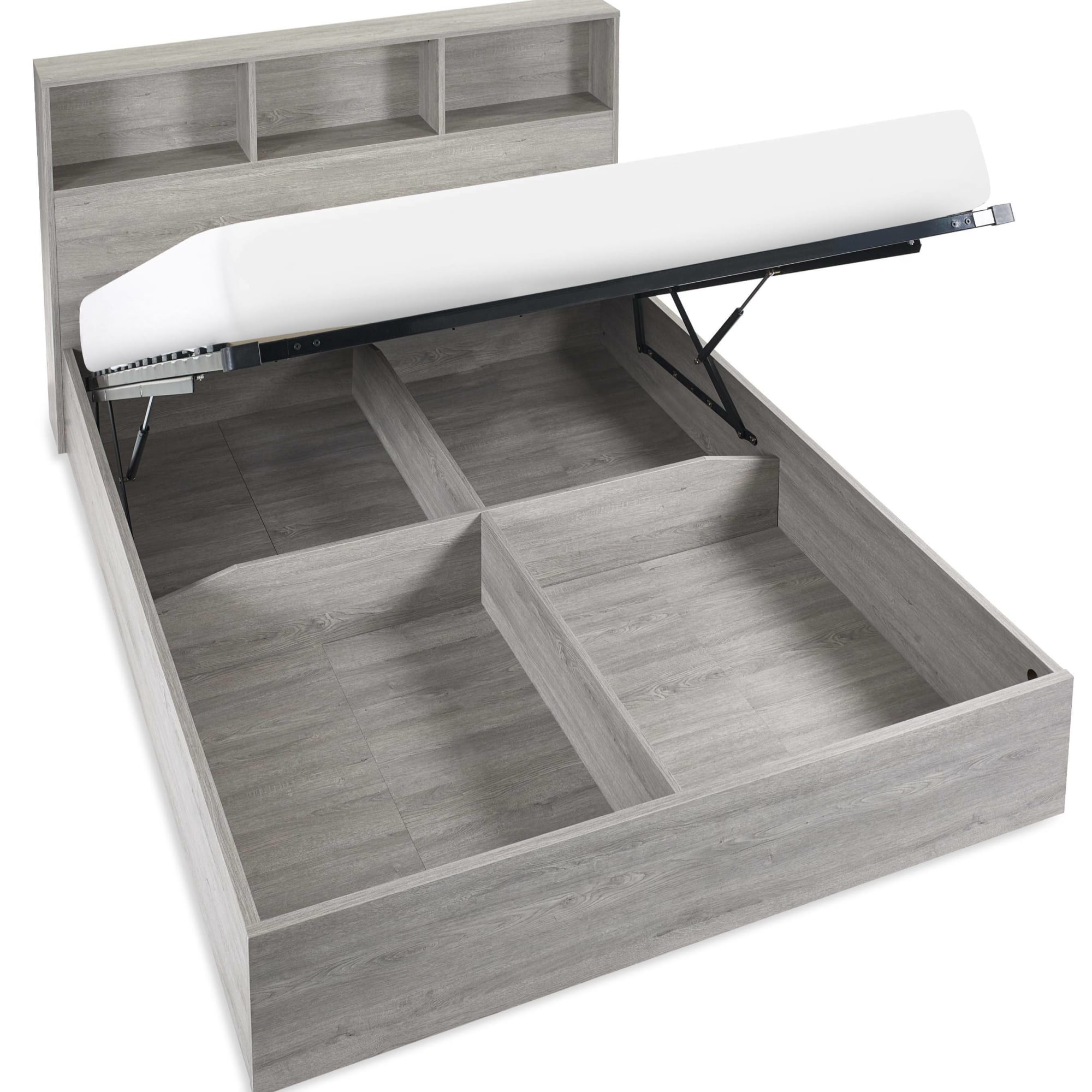 Bali Ottoman Storage 90cm Single Bed - Grey Oak