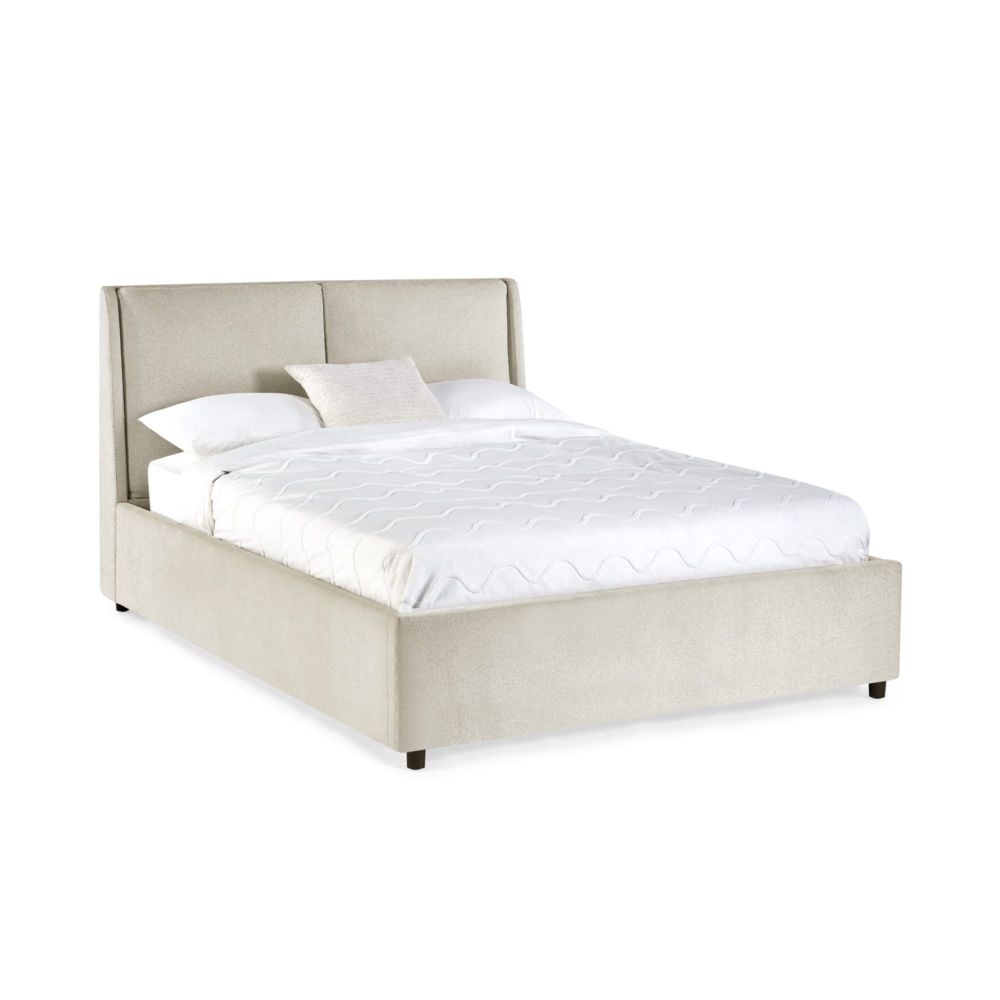 Maddock Beige Upholstered Ottoman Storage 135cm Double Bed