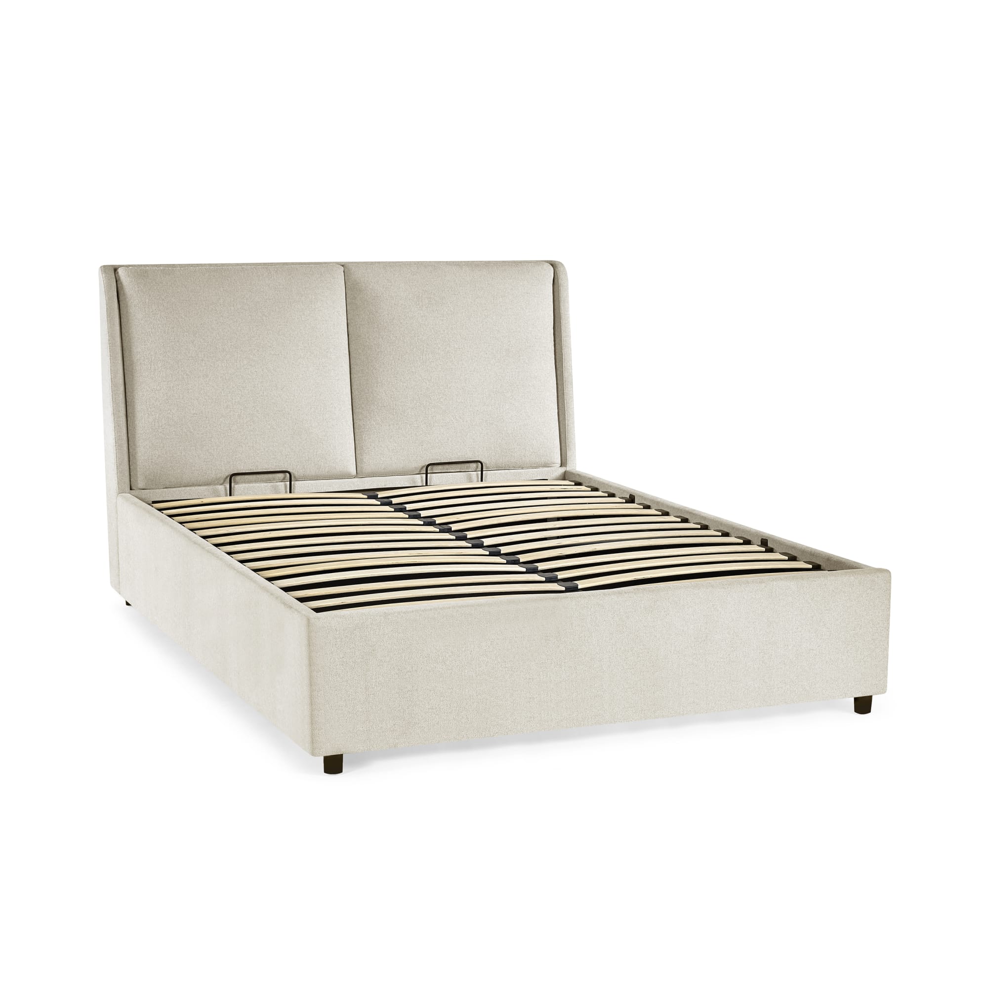 Maddock Beige Upholstered Ottoman Storage 135cm Double Bed