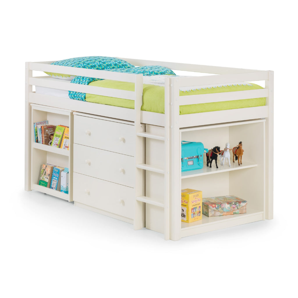 Willow 3ft Single High Sleeper Bed – Stone White