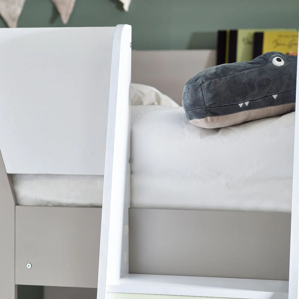 Archer 90cm Wooden Bunk Bed – Taupe & White