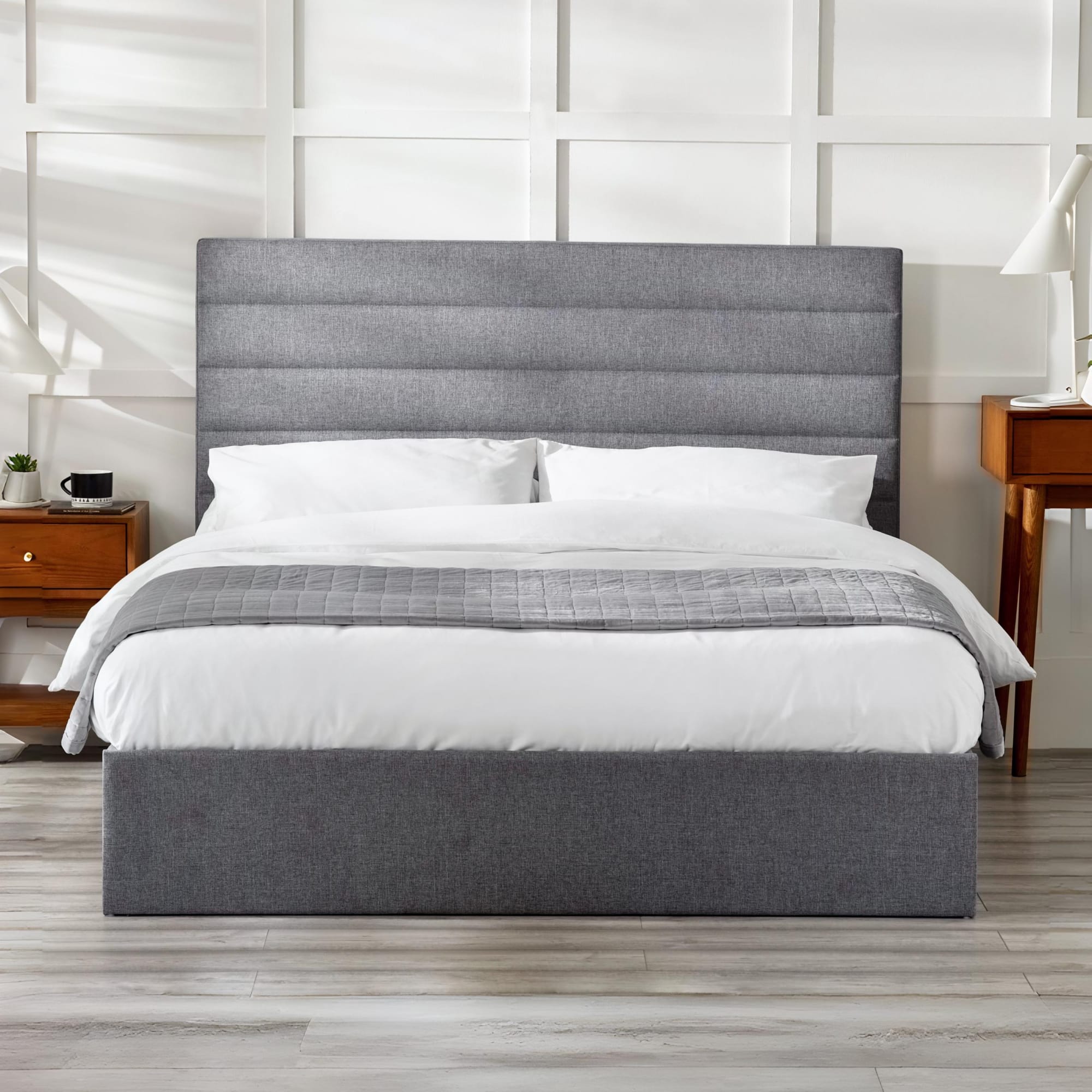 Merida Ottoman Storage 135cm Double Bed - Grey