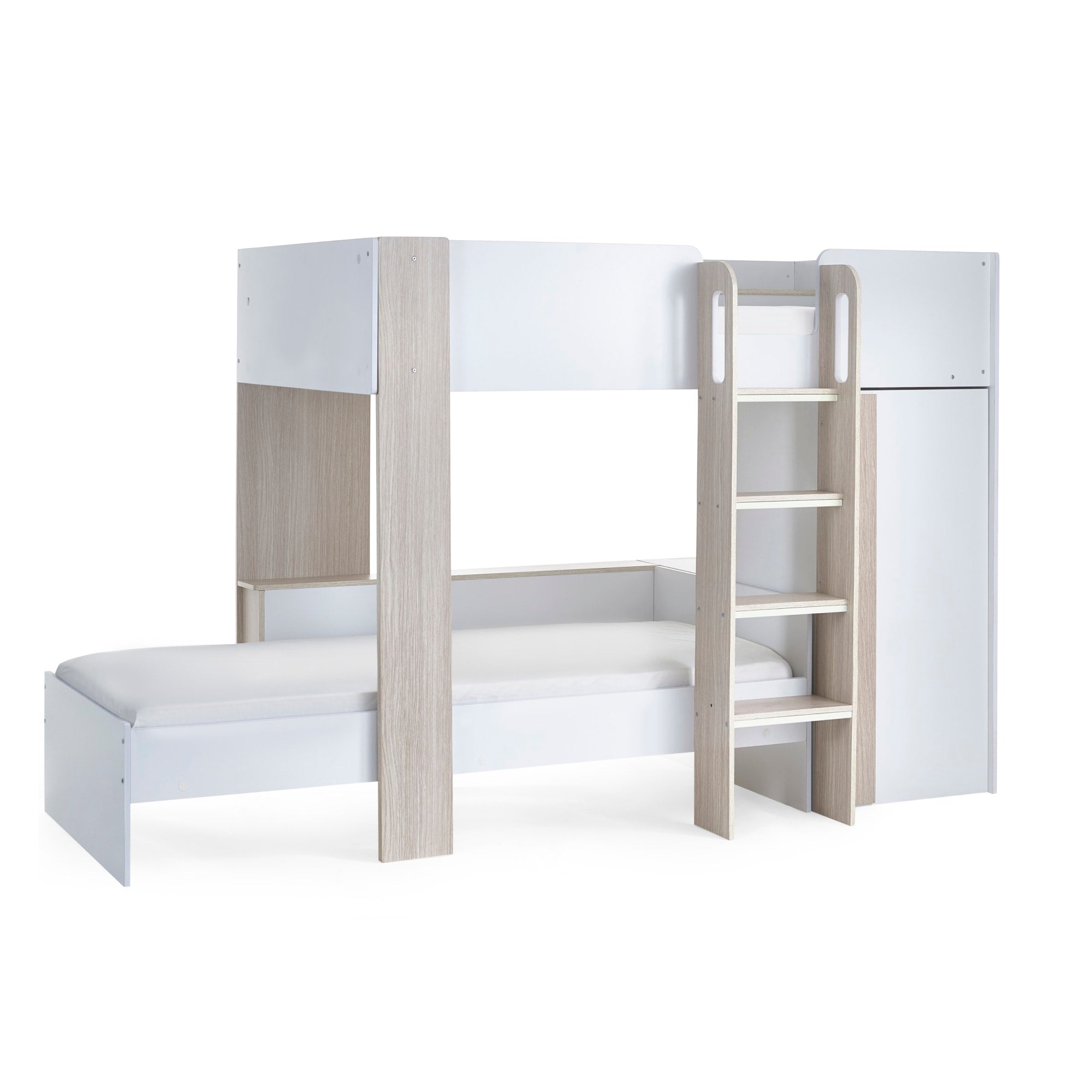 Horizon Bunk Bed - Pale Wood And White