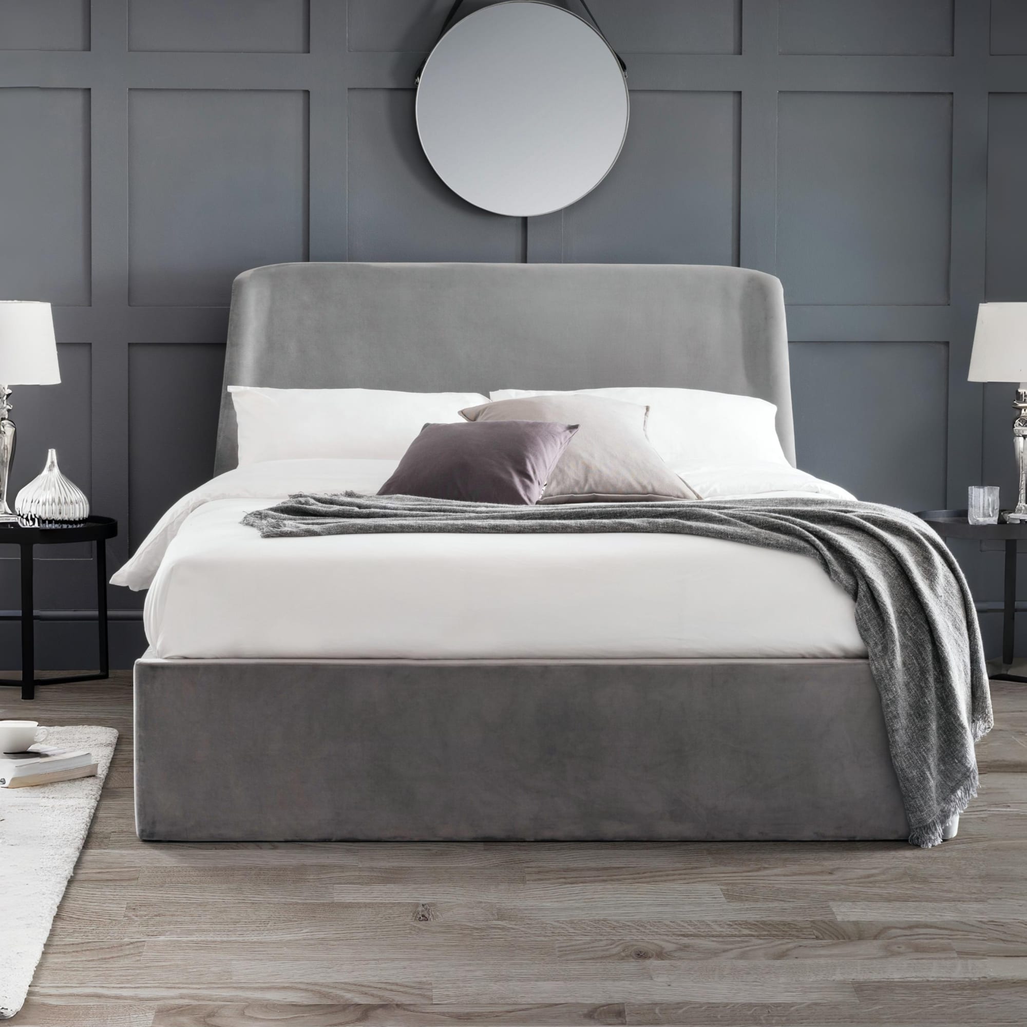 Frida Ottoman Storage 135cm Double Bed - Grey
