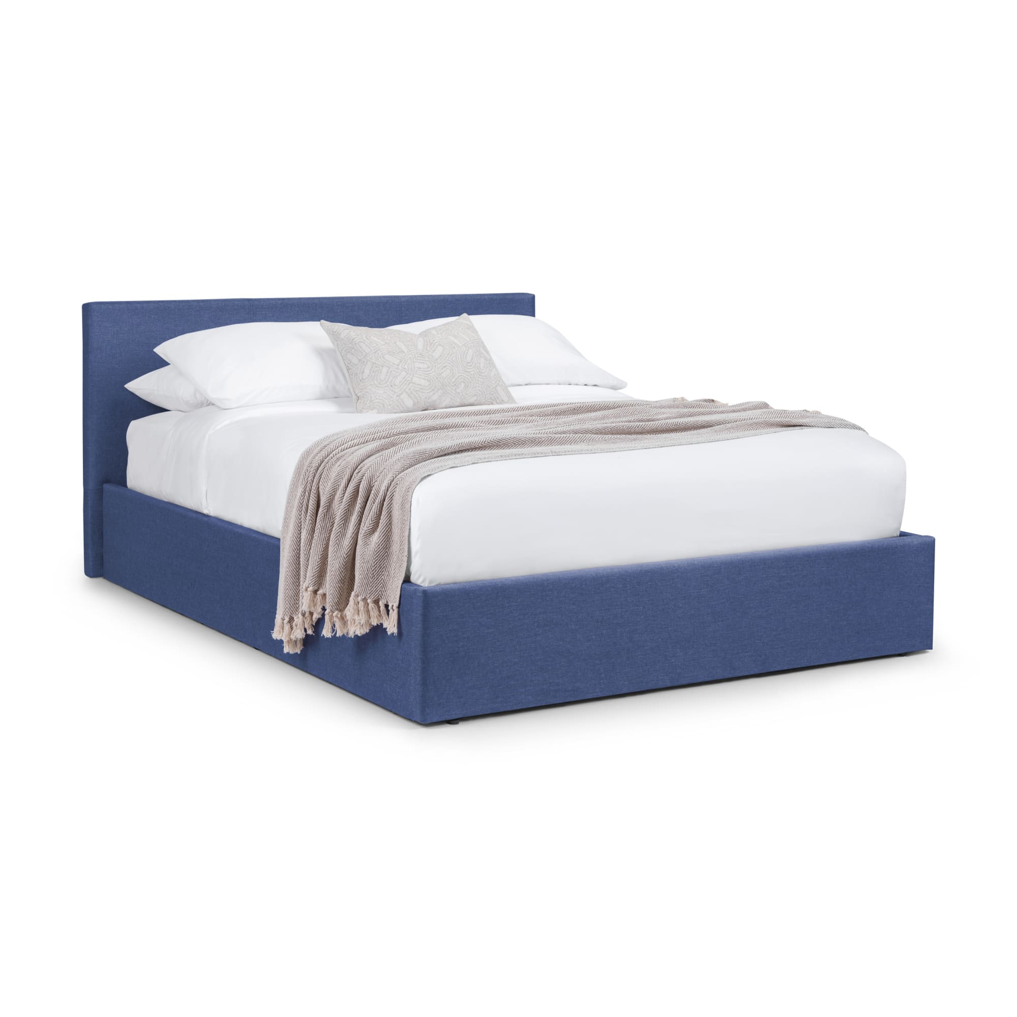 Rialto Ottoman Storage 135cm Double Bed  Dark Blue