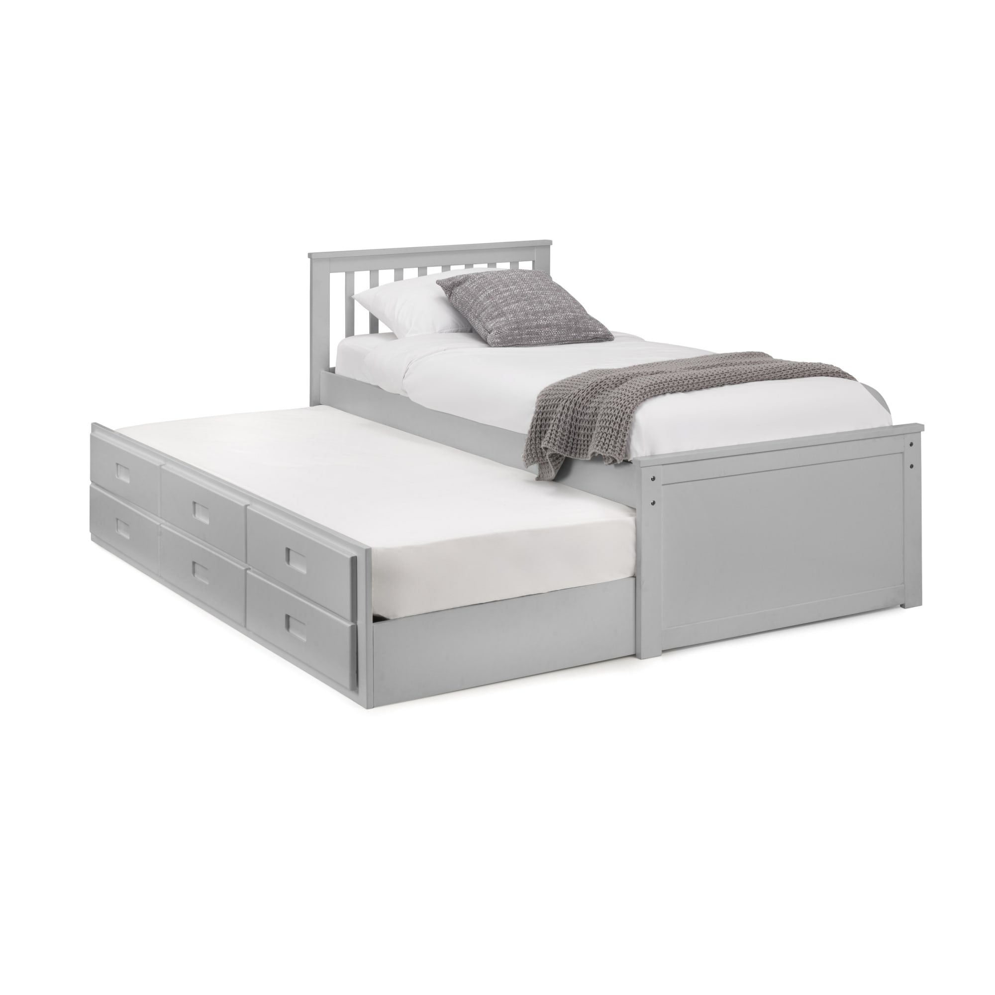 Zara 3ft Single Wooden Guest Bed Frame – Light Grey