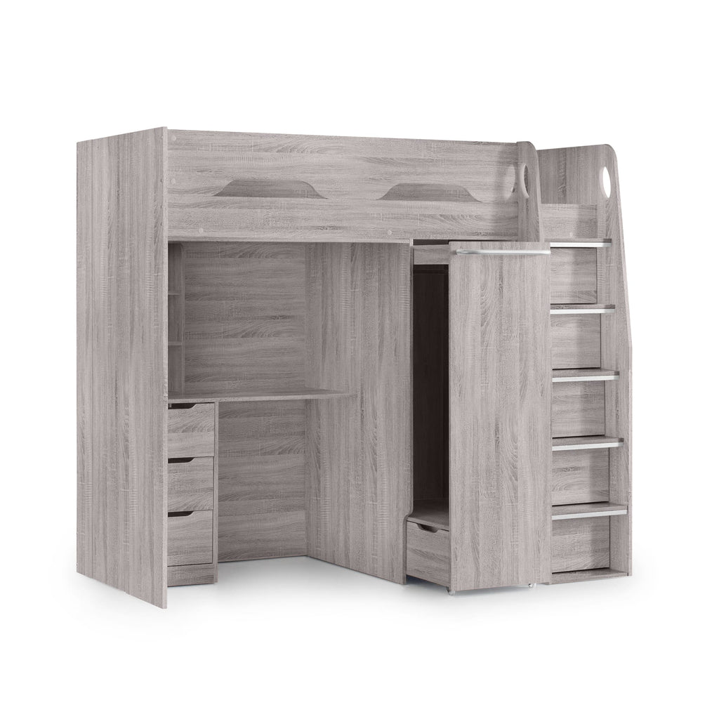 Pegasus High Sleeper - Grey Oak