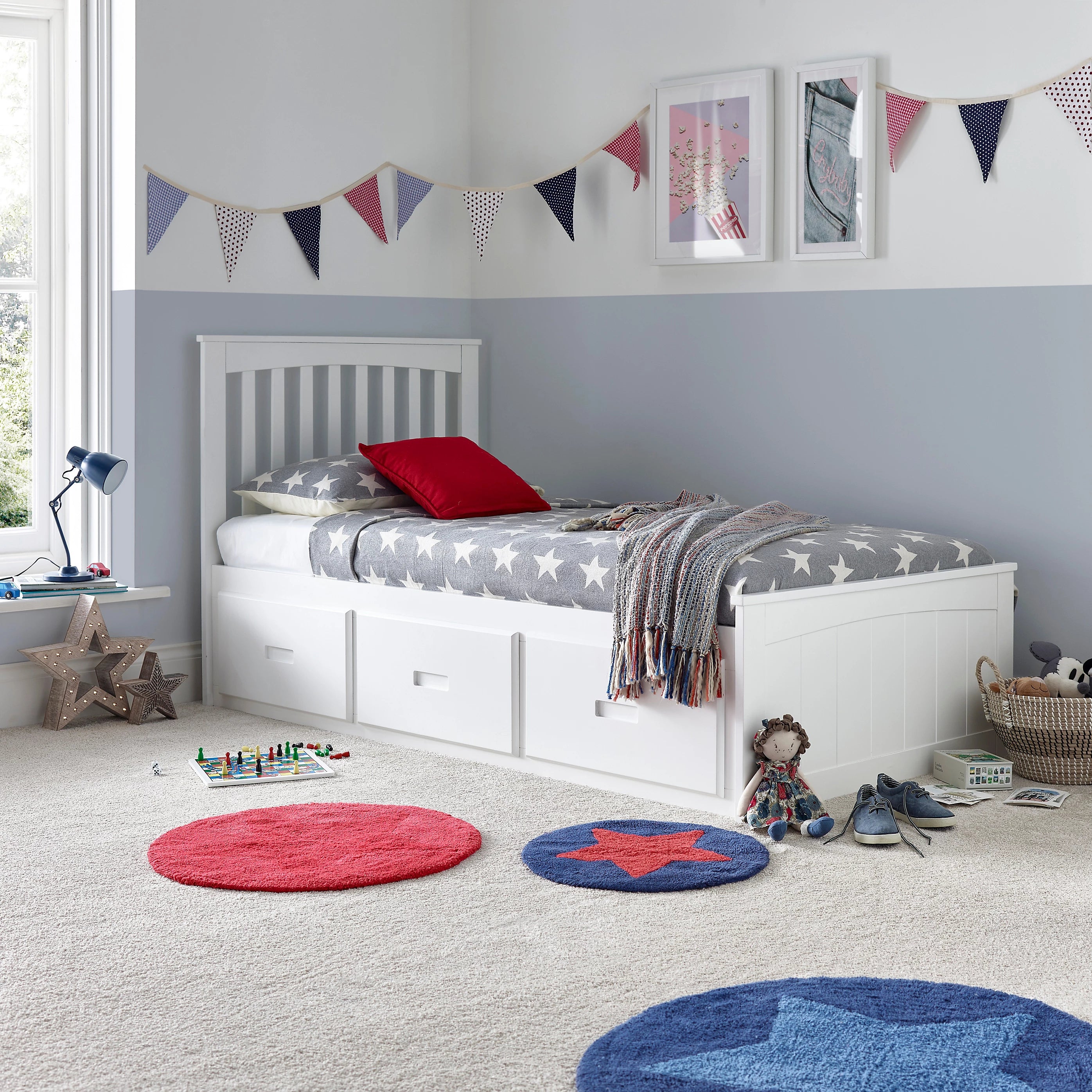Quest Kids White Wooden Storage Bed with Drawers - 3ft Single