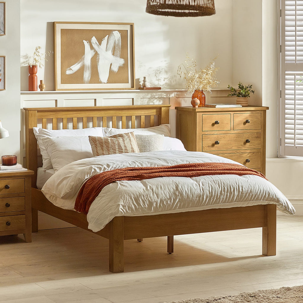 Amsterdam Oak Low Footend 135cm Double Bed