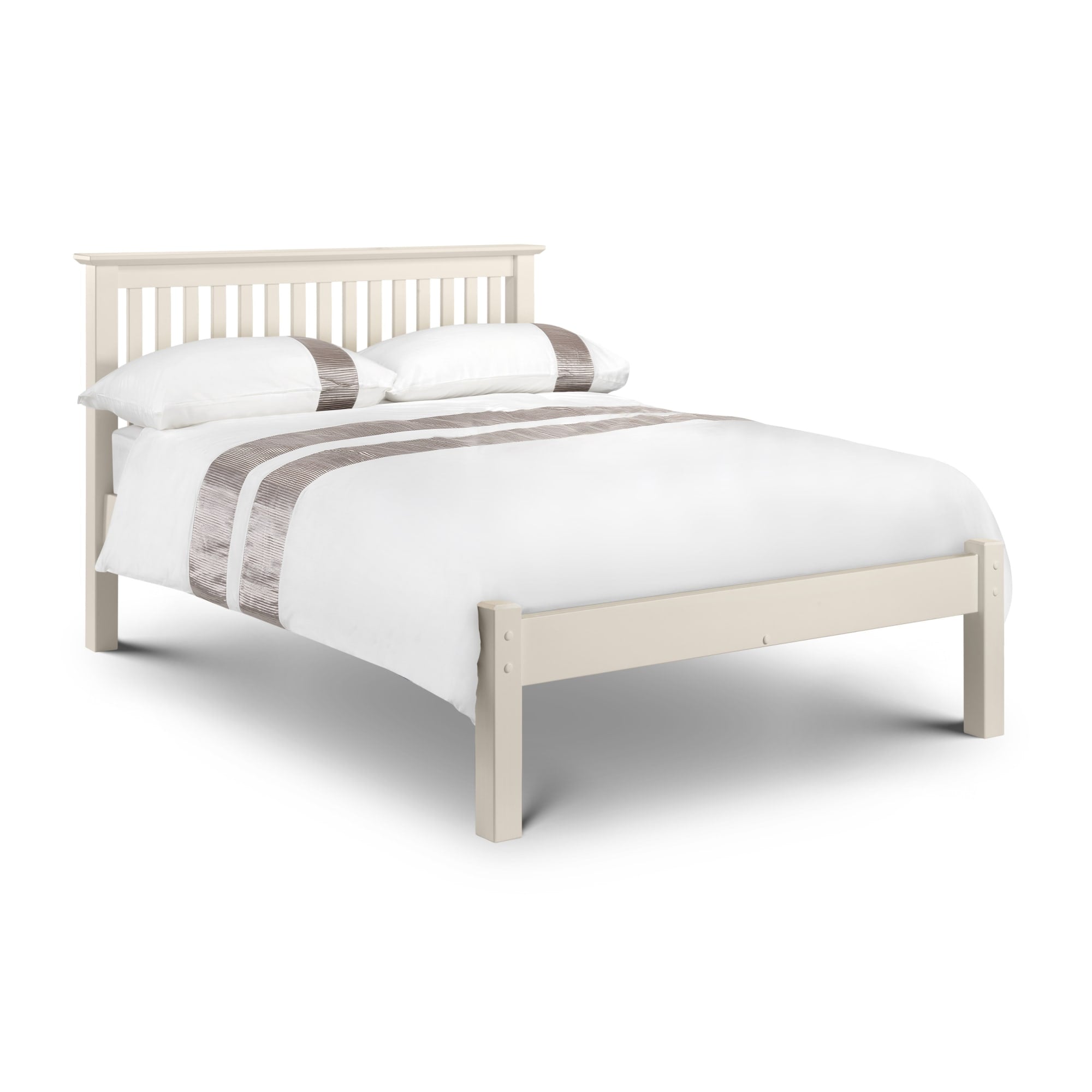 Barcelona White Low Footend 120cm Small Double Bed