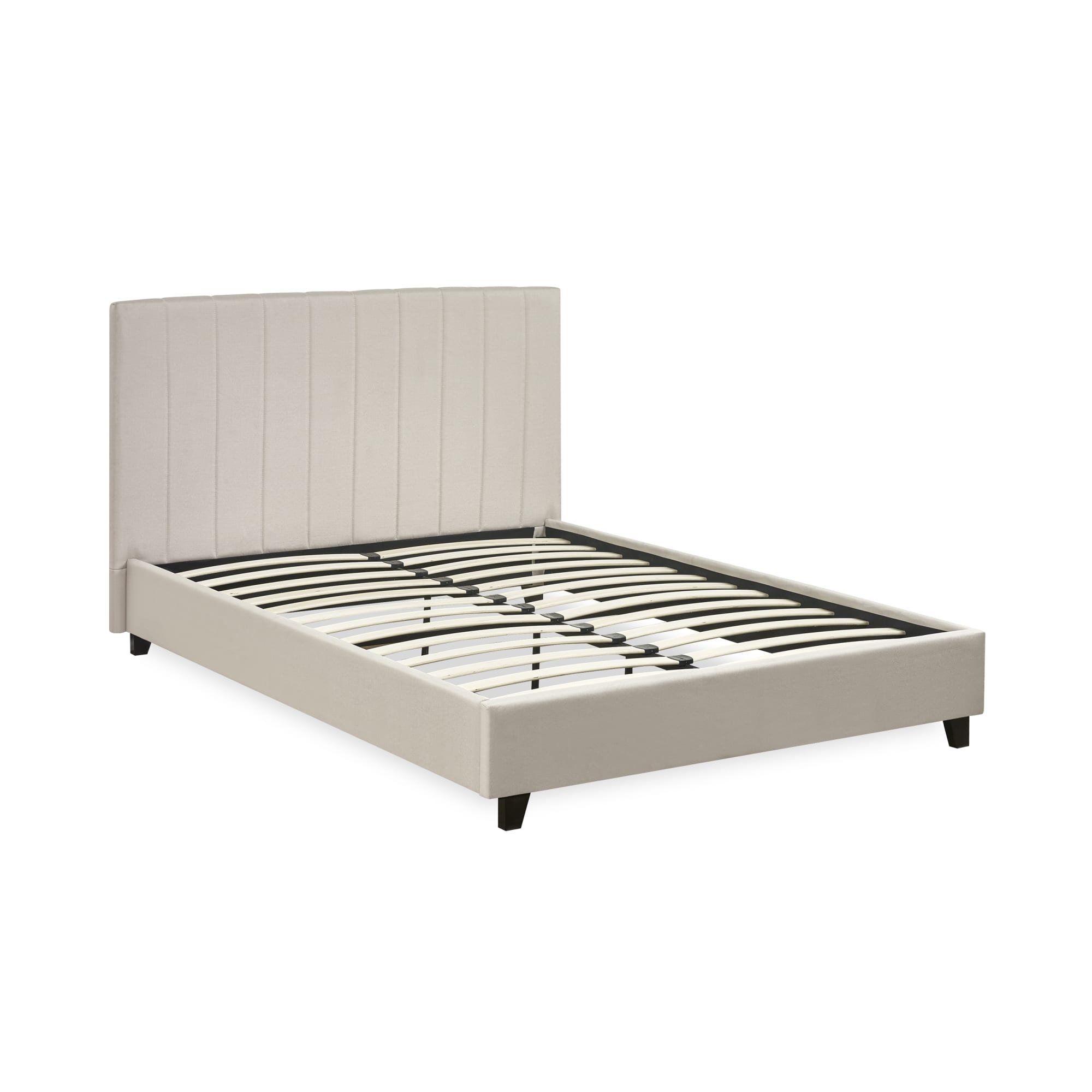 Aylen Oatmeal Linen Upholstered 135cm Double Bed Frame