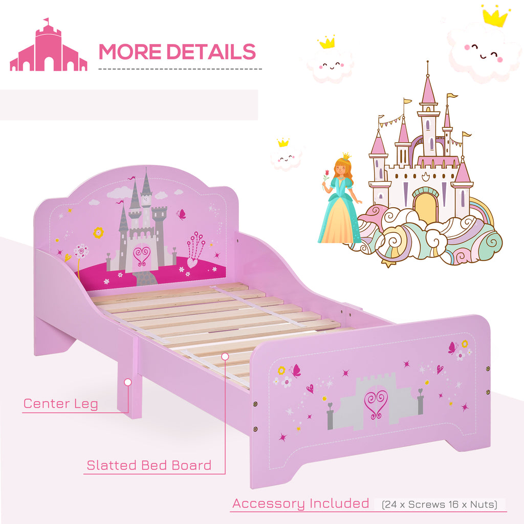 Low Kids Bed Frame with Princess Castle Headboard