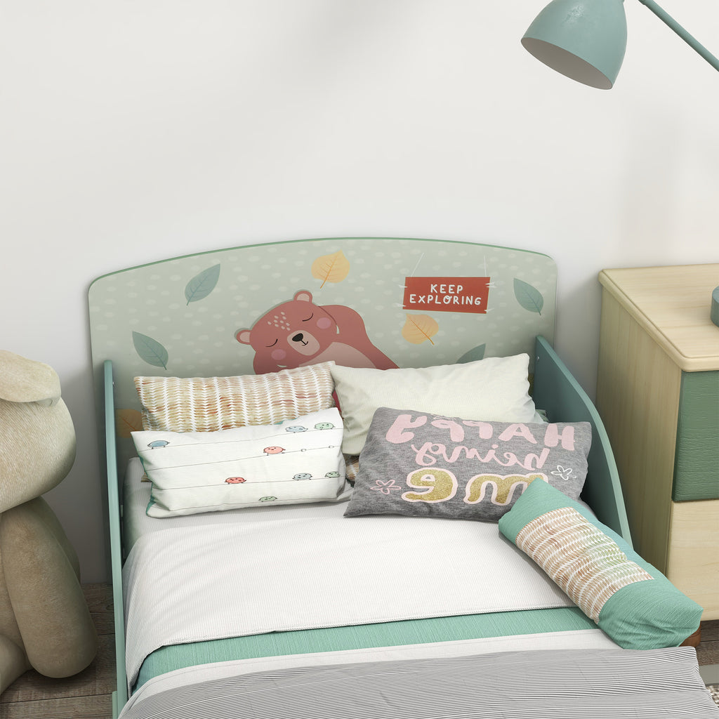 Low Kids Bed Frame with Bear Headboard