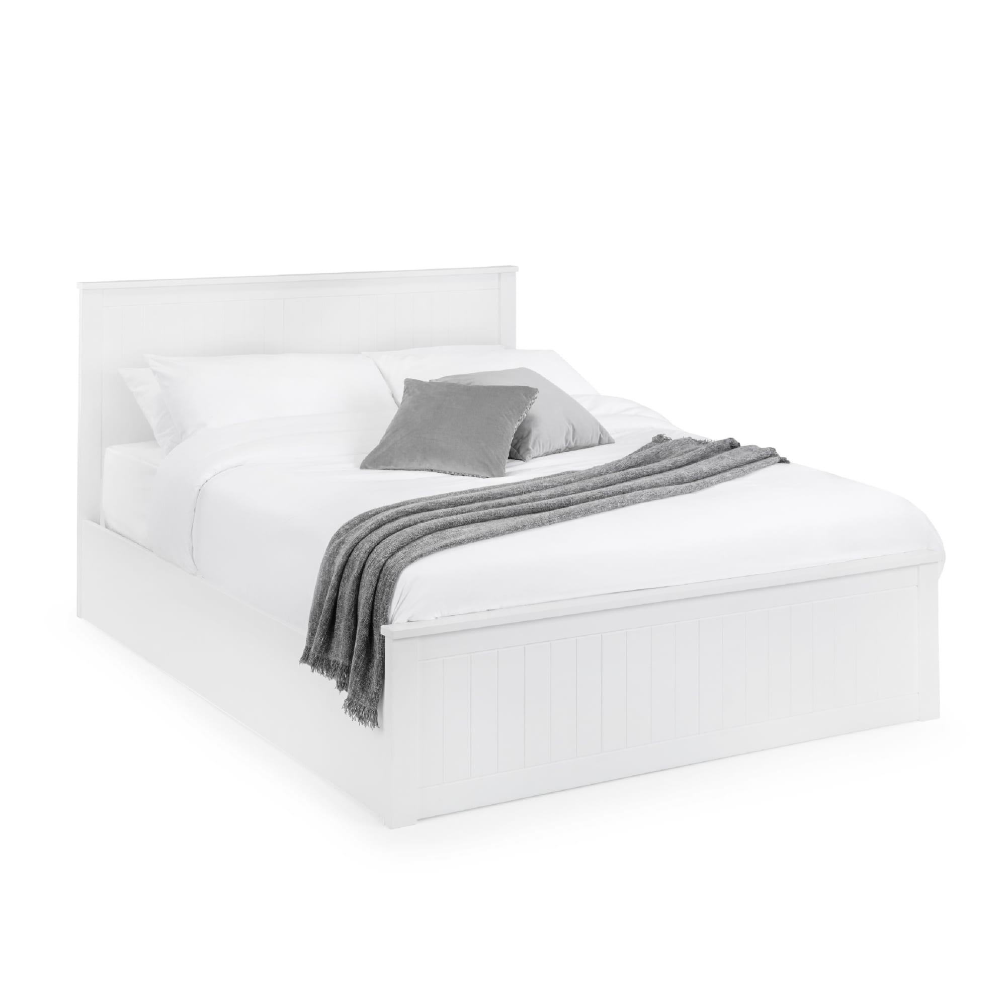 Maine Ottoman Storage 135cm Double Bed - Surf White