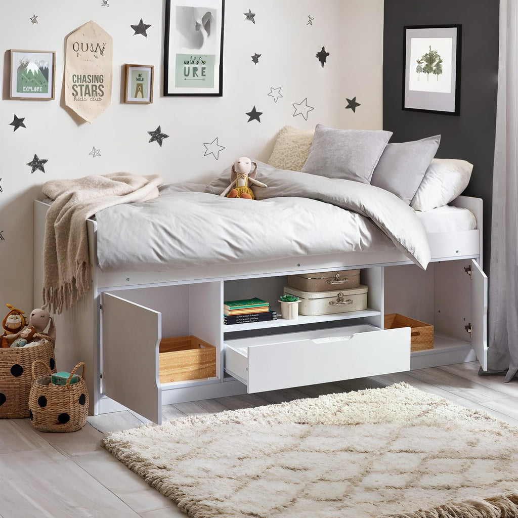 Atom Low Sleeper Bed – White