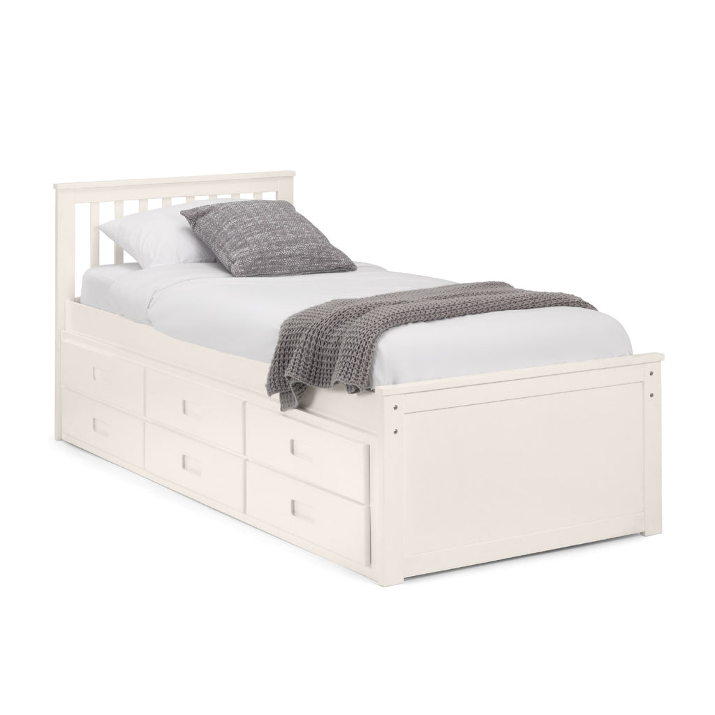 Zara 3ft Single Wooden Guest Bed Frame – White