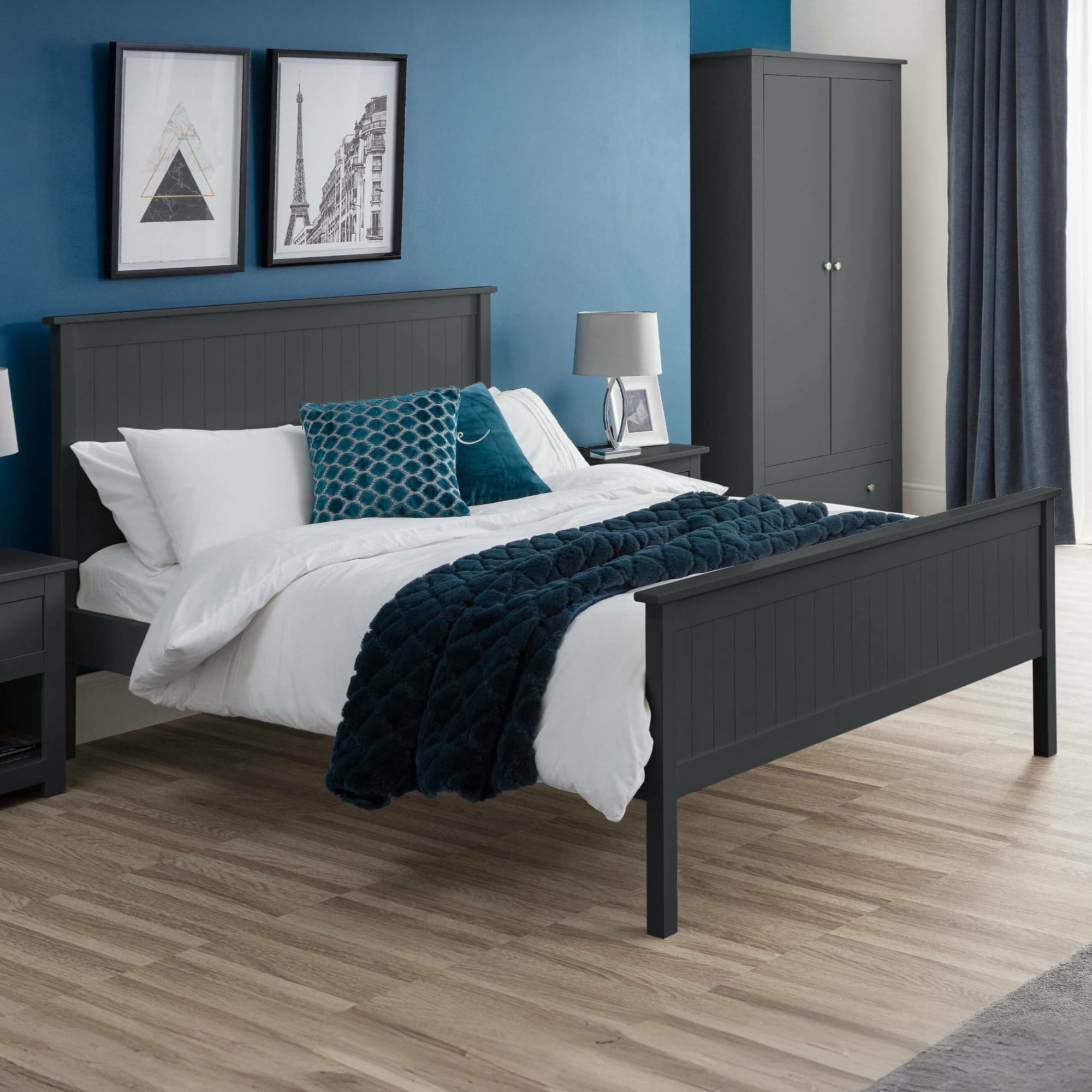 Maine 90cm Single Bed - Anthracite