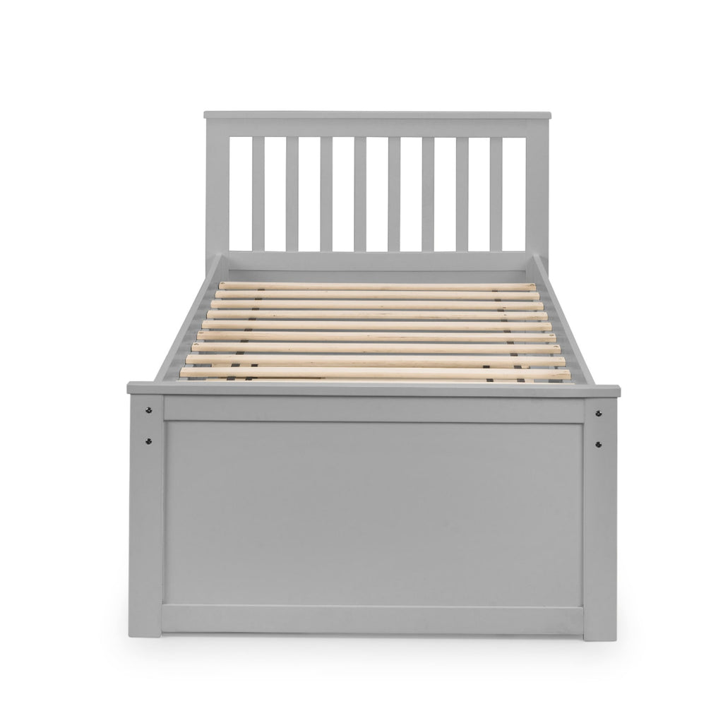 Zara 3ft Single Wooden Guest Bed Frame – Light Grey