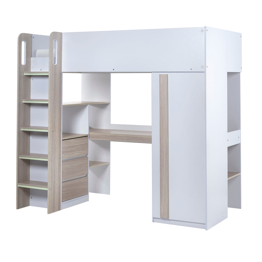 Ocean High Sleeper Pale Wood & White