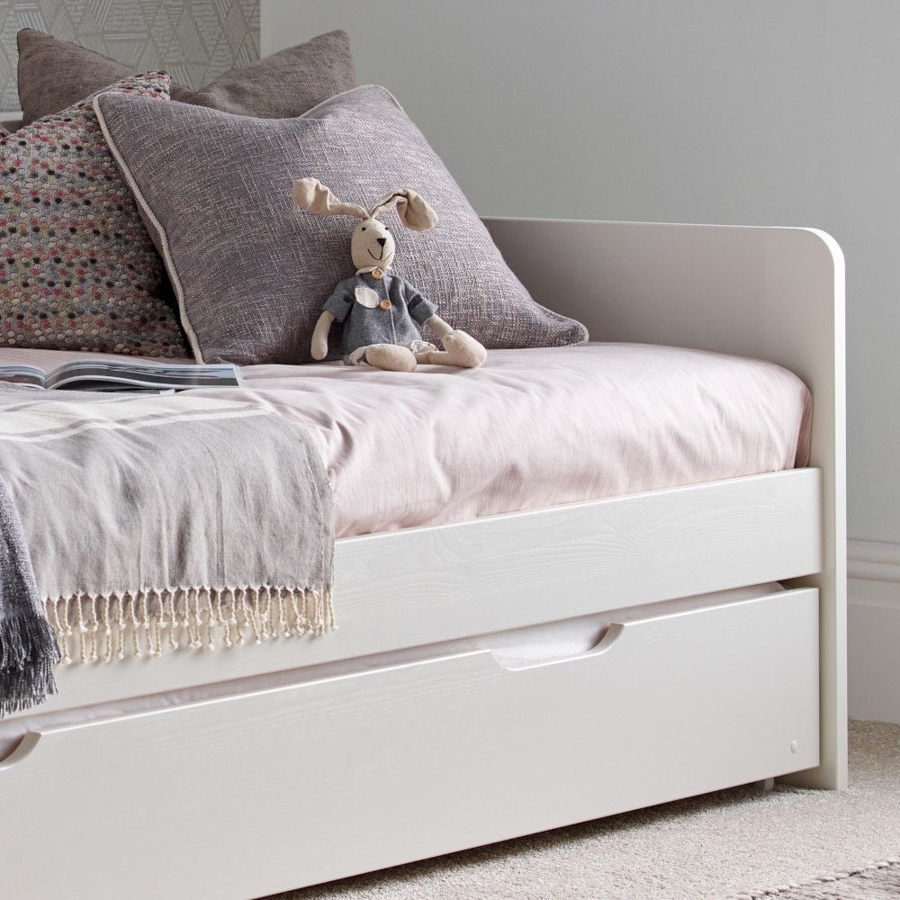 Tyler 3ft Single Wooden Day Bed with Optional Guest Bed Trundle - White