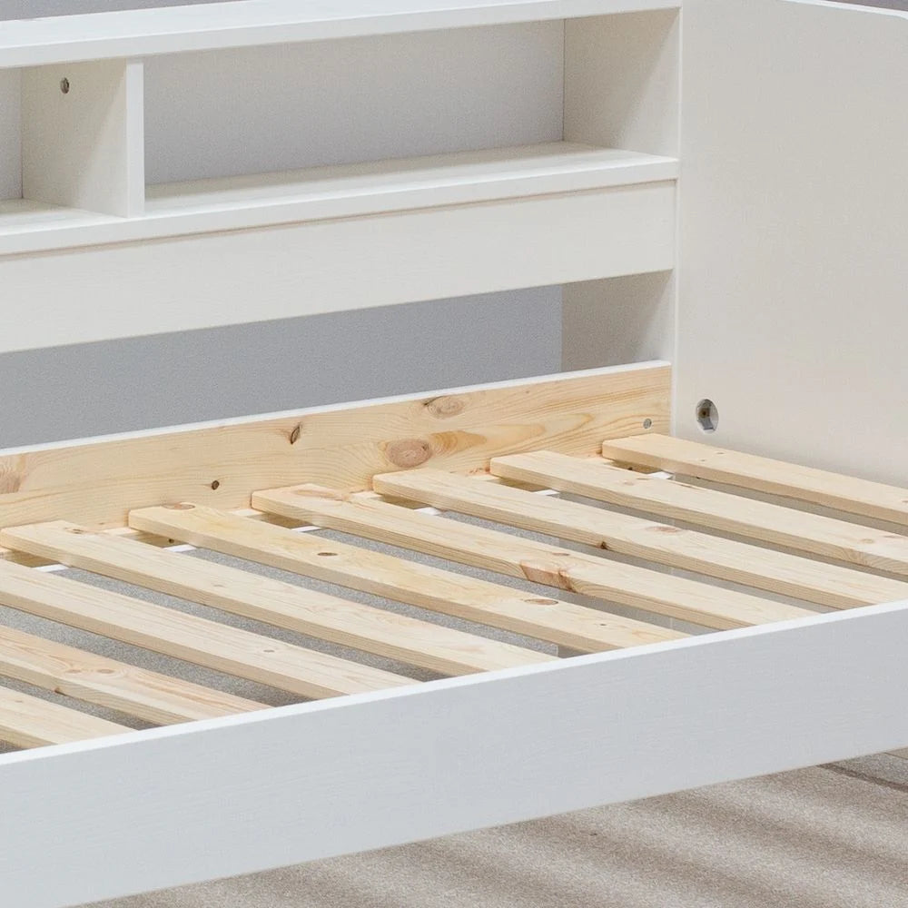 Tyler 3ft Single Wooden Day Bed with Optional Guest Bed Trundle - White