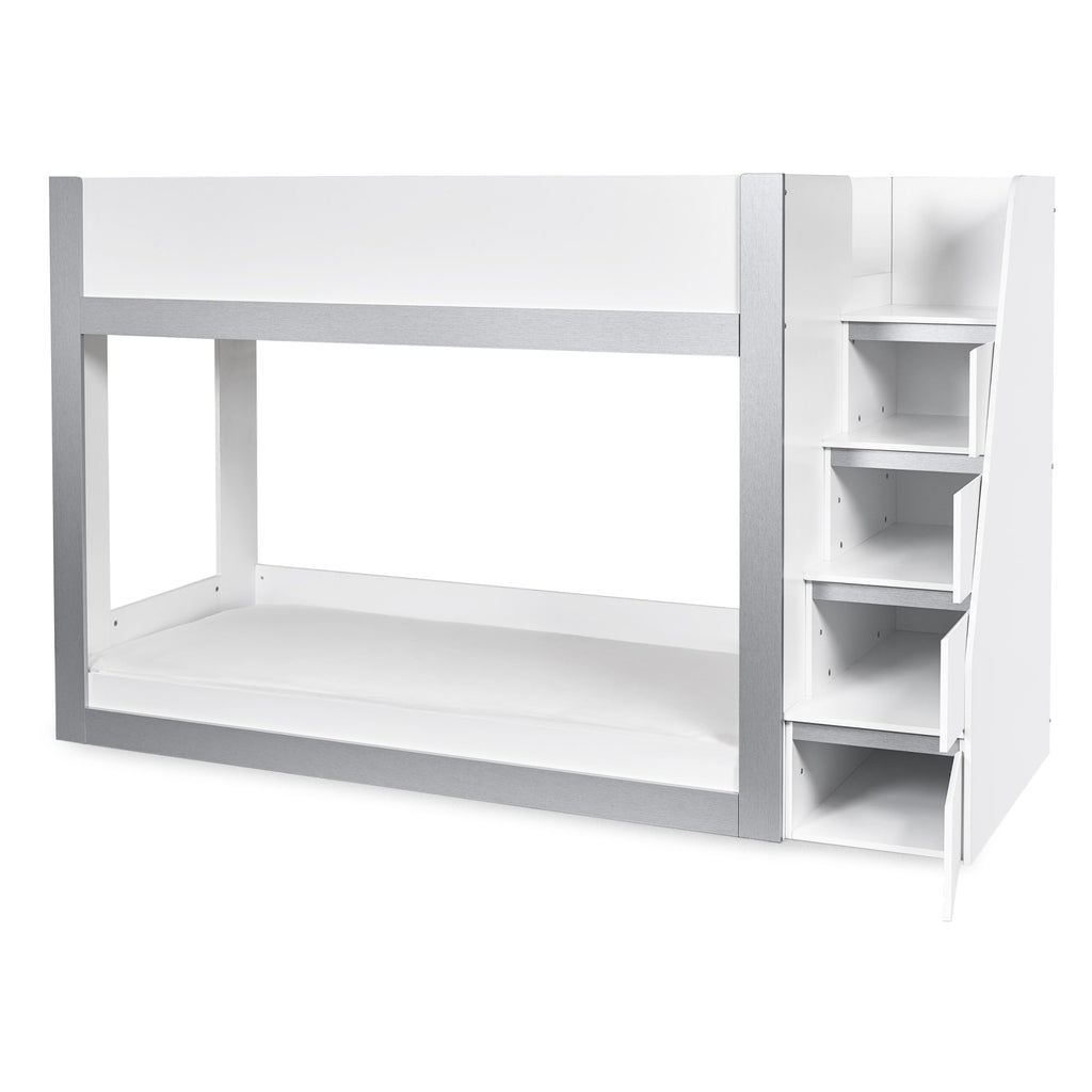 Gaia 3ft Single Bunk Bed - White and Silver