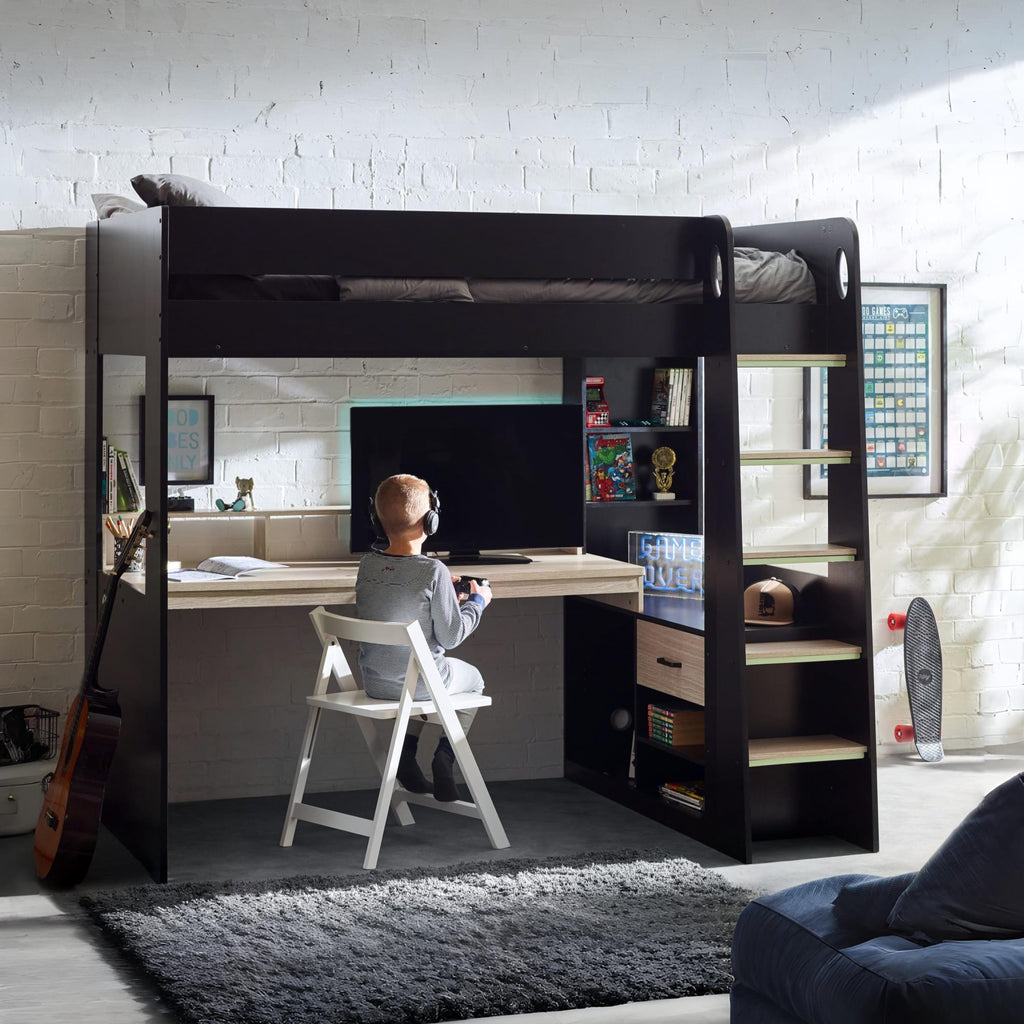 Blaze Gaming Highsleeper - Black And Pale Wood