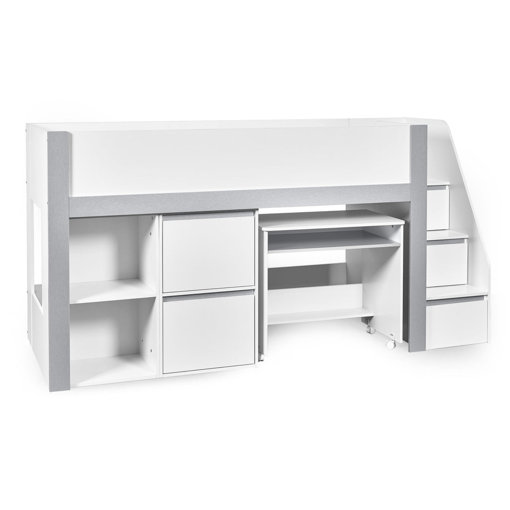 Gaia 3ft Single Midsleeper - White and Silver