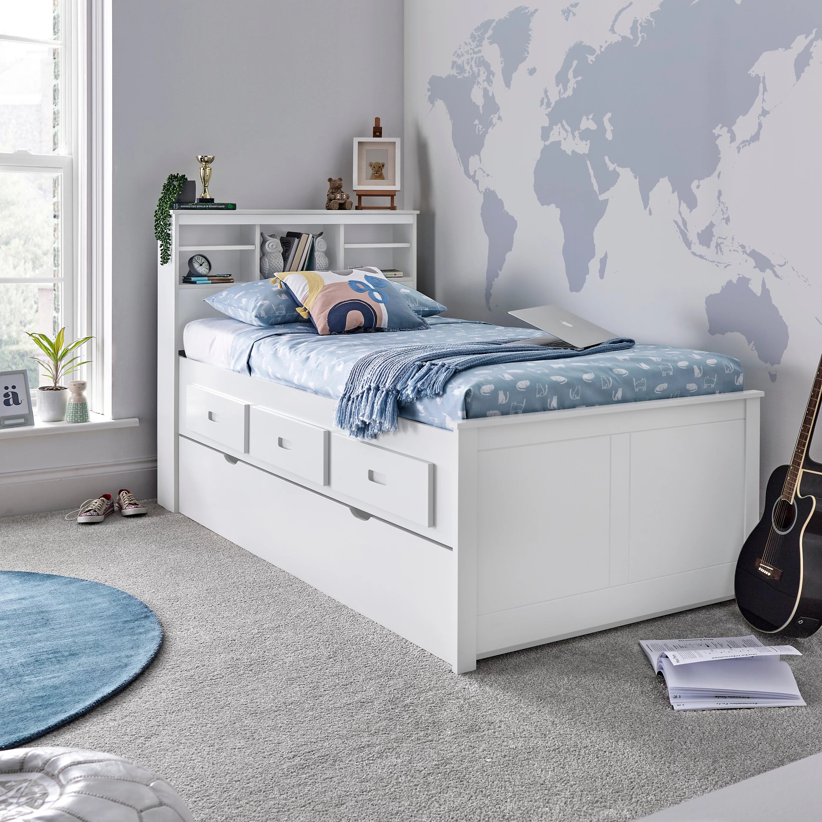 White Wooden Day Bed with Optional Guest Bed - 3ft Single | Veera