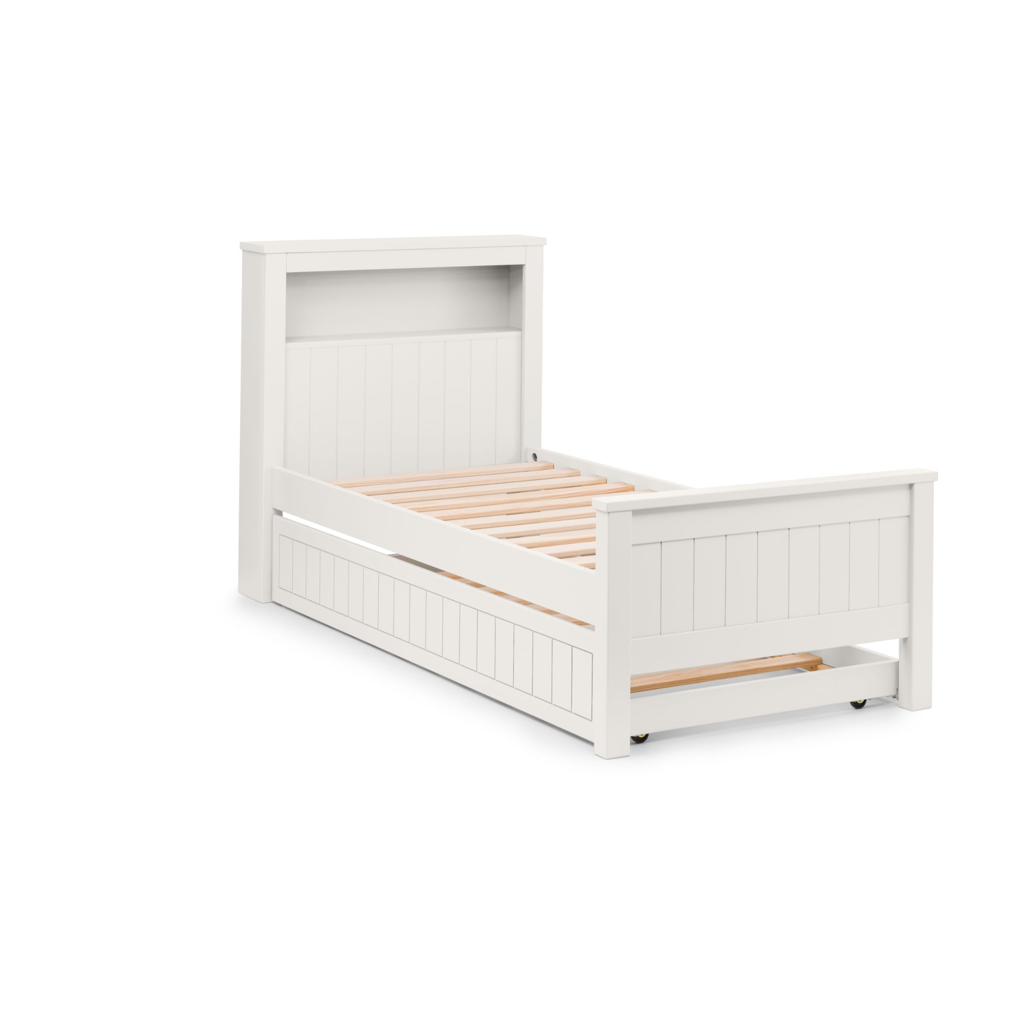 Harvey 3ft Single Bookcase Bed Frame with Underbed – White